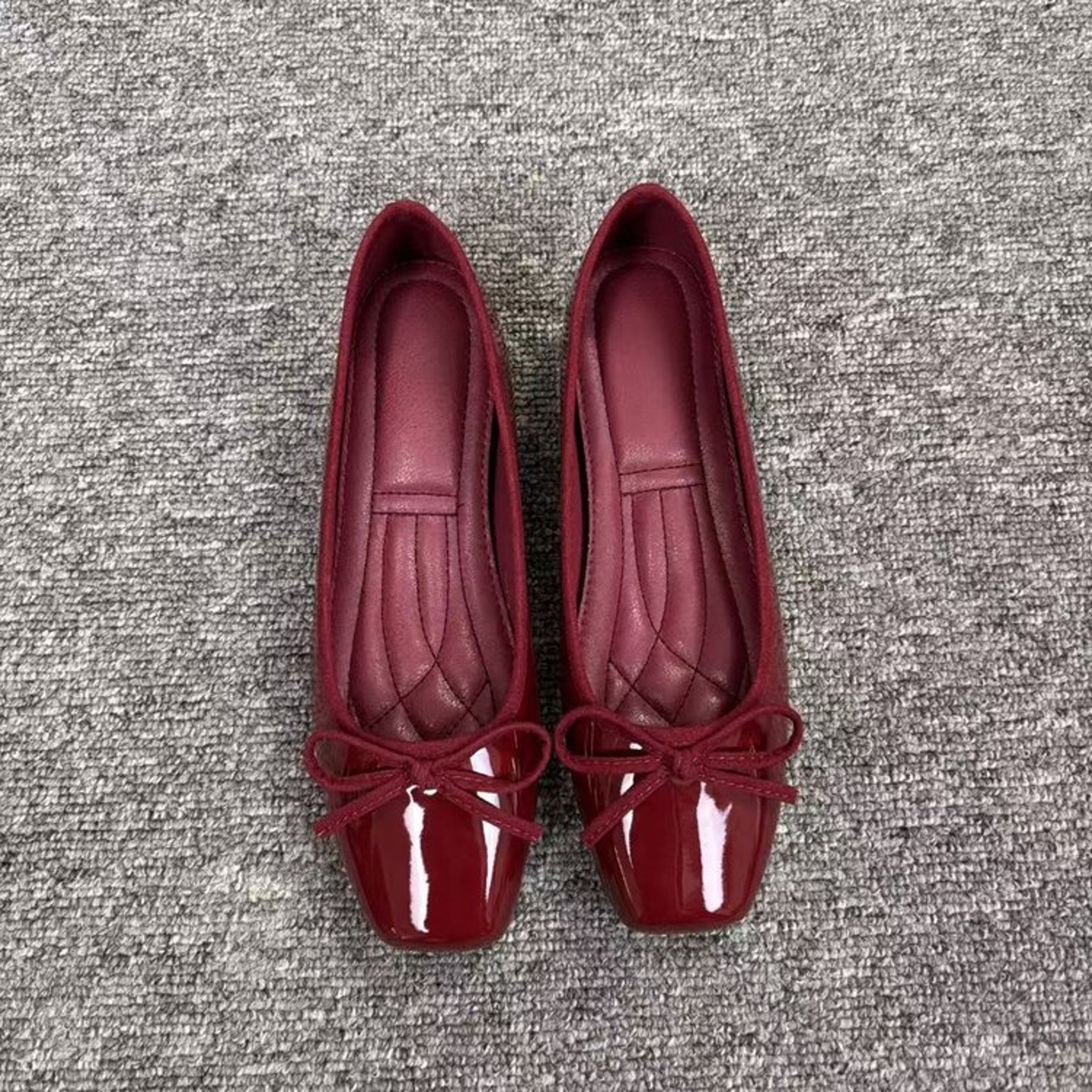 FrenchStyle Spring And Autumn Loafers Versatile Bowknot Flats SoftSoled SquareToe Ballet Shoes 6