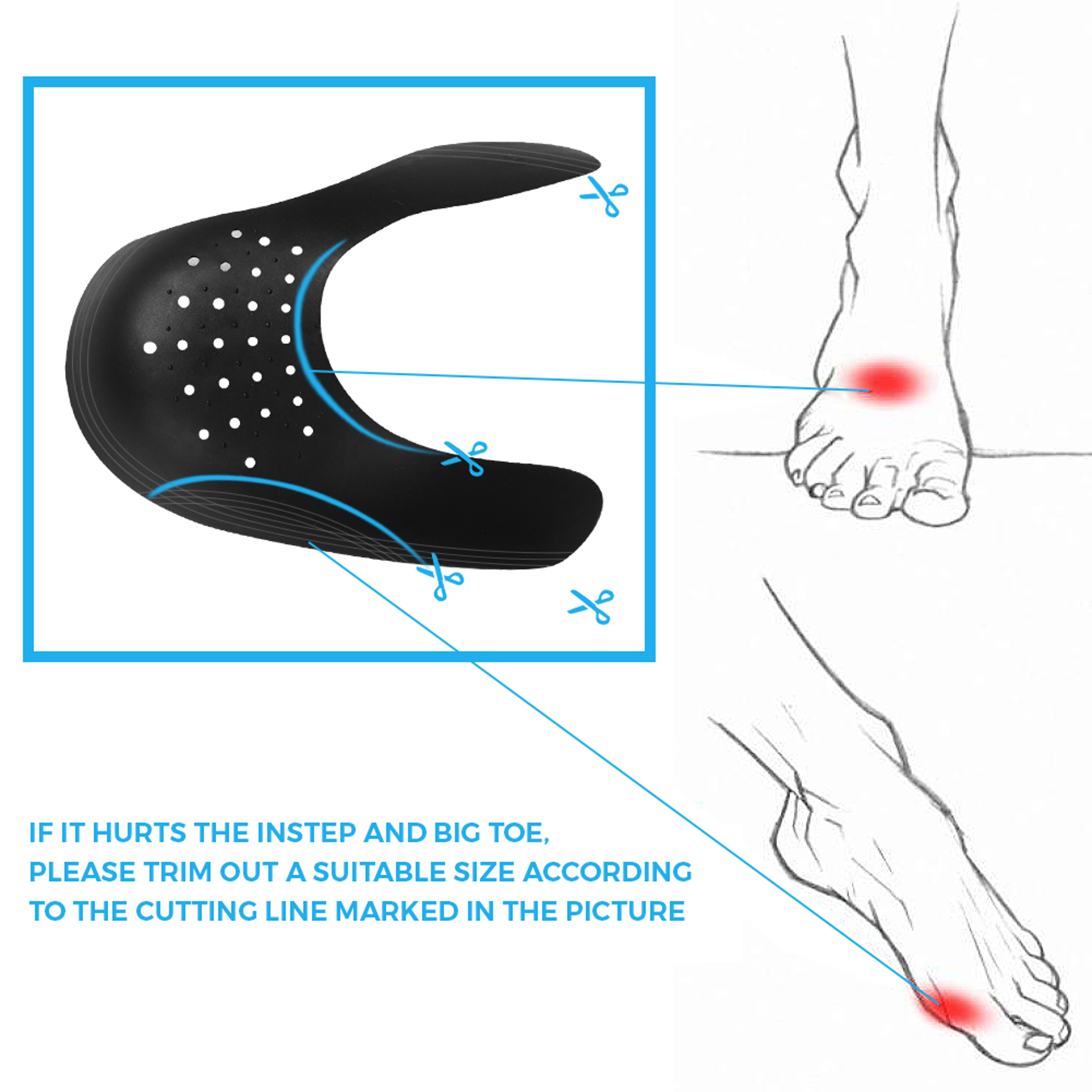 Shoe Trees For Sneakers AntiWrinkle Crease Protection Air Force Fold Support Universal Toe Cap Prot 2