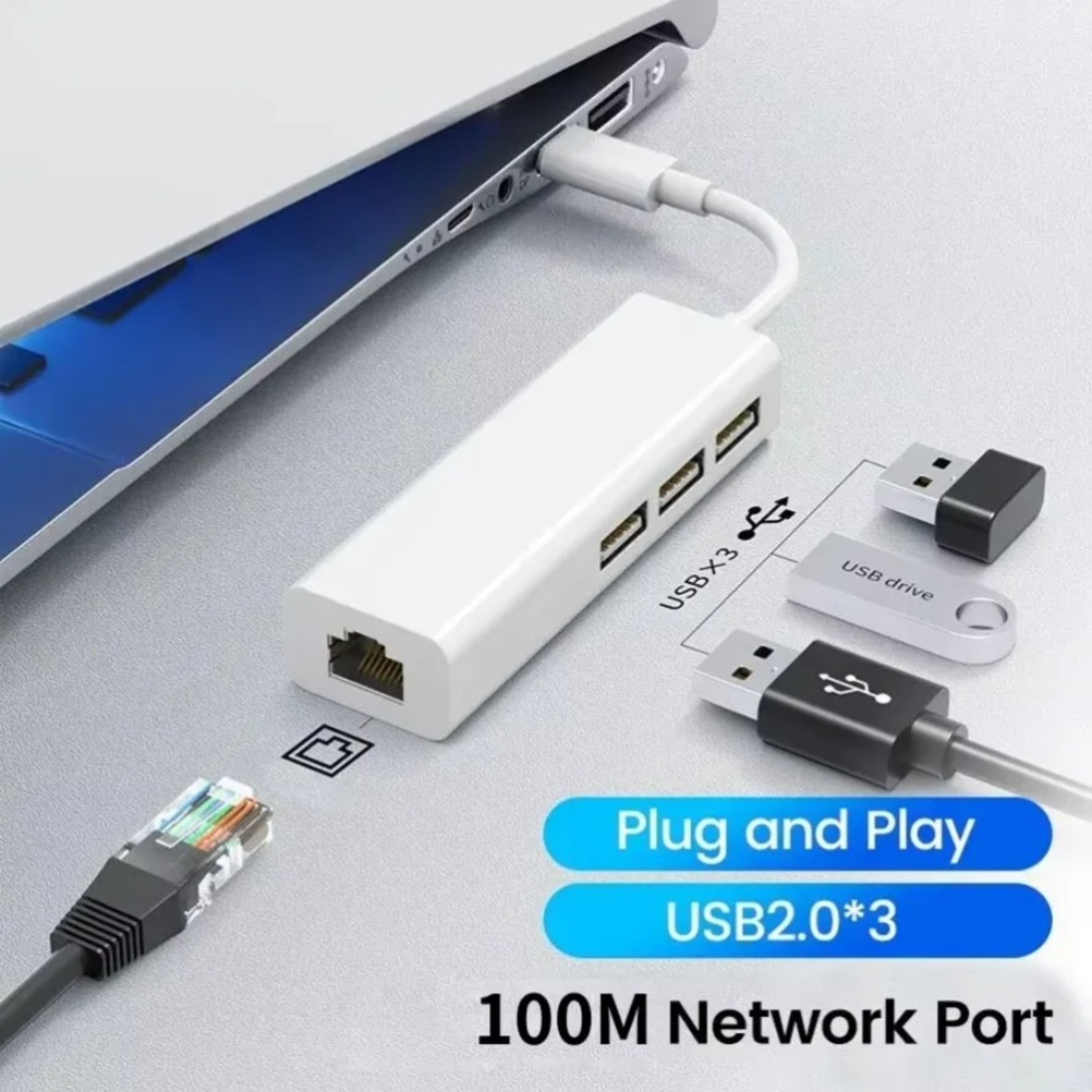USB HUB Ports USBC HUB With Ethernet LAN Adapter USB To TV SetTop Box Computer Laptop Network Conne 1