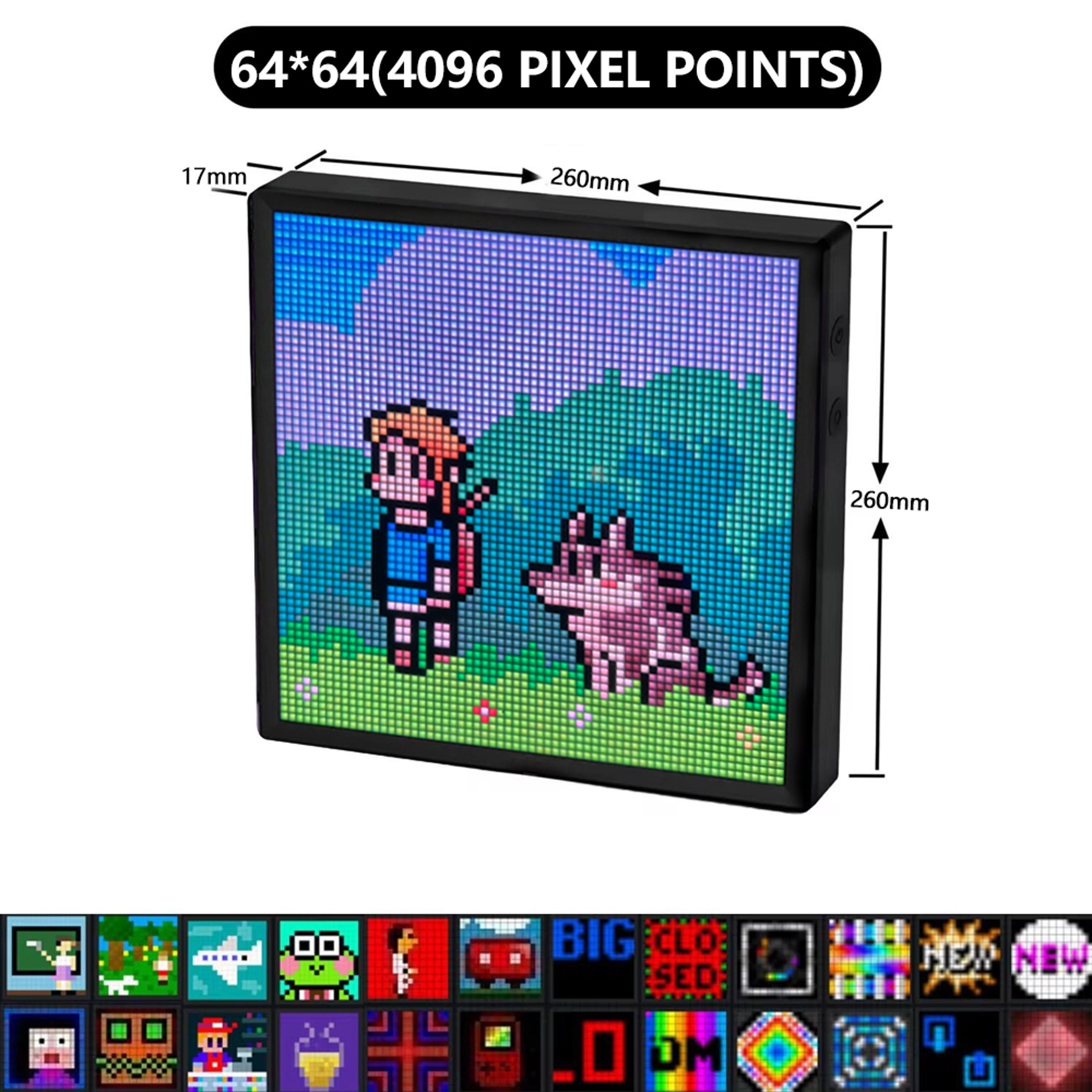 LED Pixel Display Programmable LED Matrix Panel Creative Pixel Screen Bluetooth APP Control 5