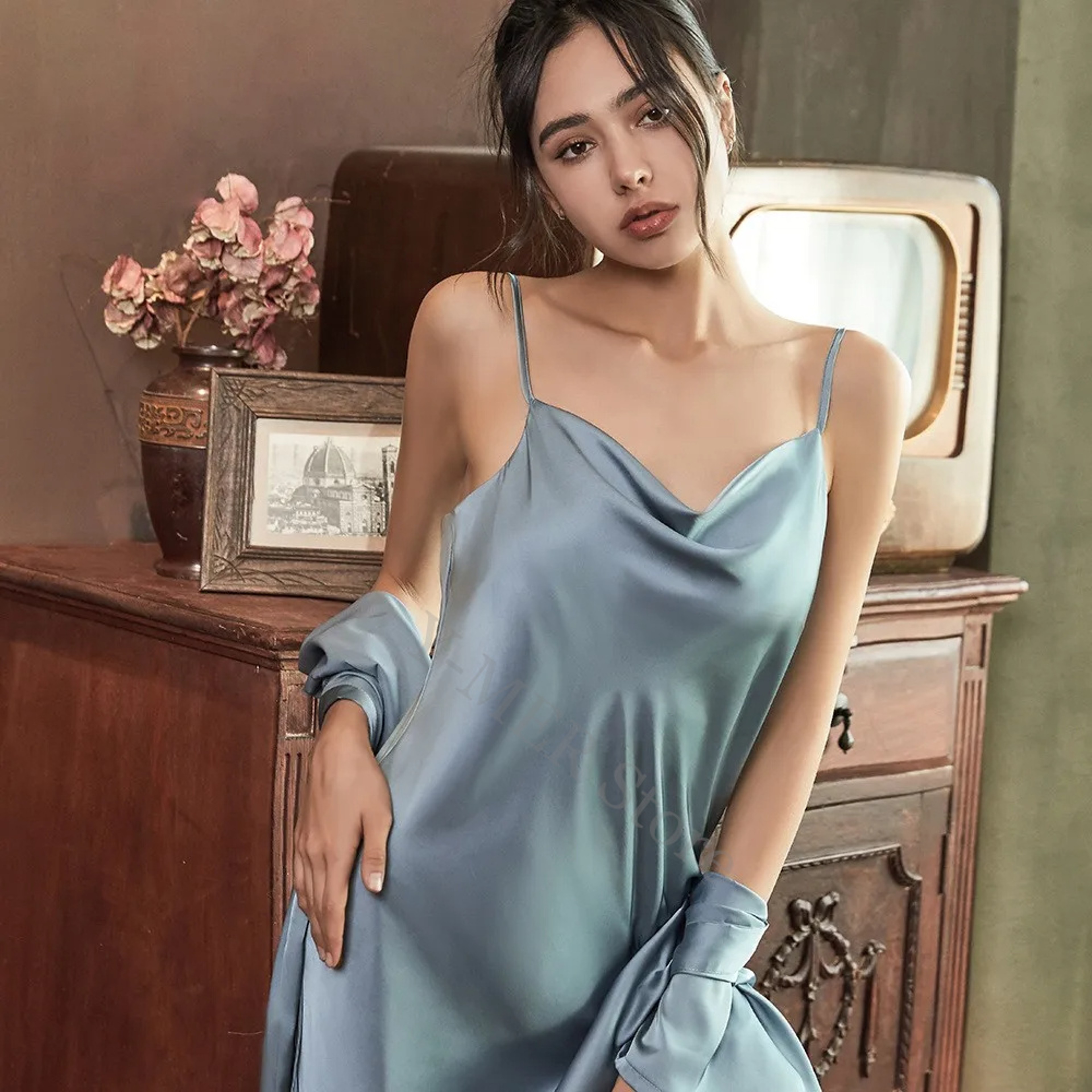 Satin Robe Female Intimate Lingerie Sleepwear Silky Bridal Wedding Gift Casual Kimono Bathrobe Gown 0