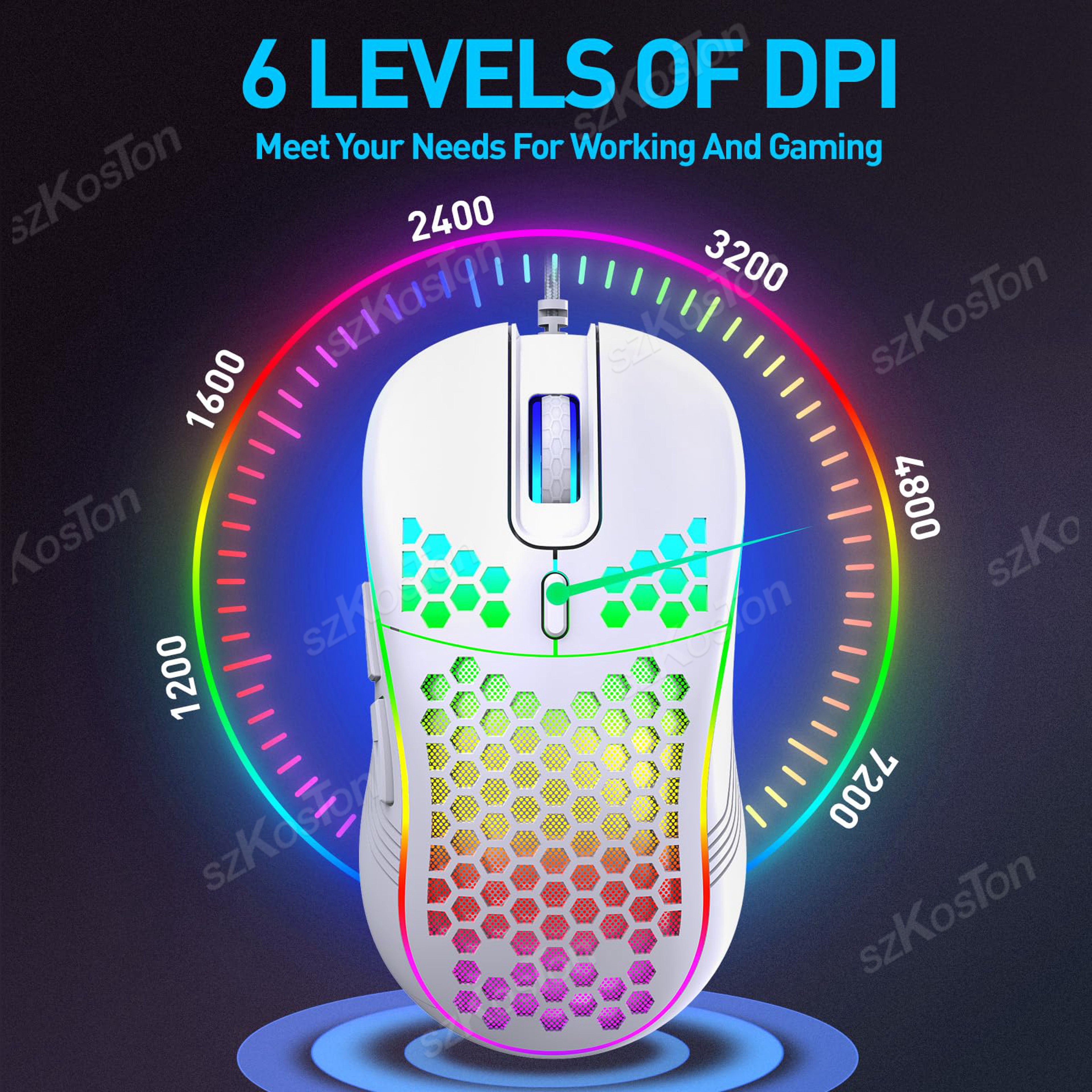 Ergonomic Wired Gaming Mouse With Adjustable Levels And Backlight Perfect For Office  PC Gamers 3