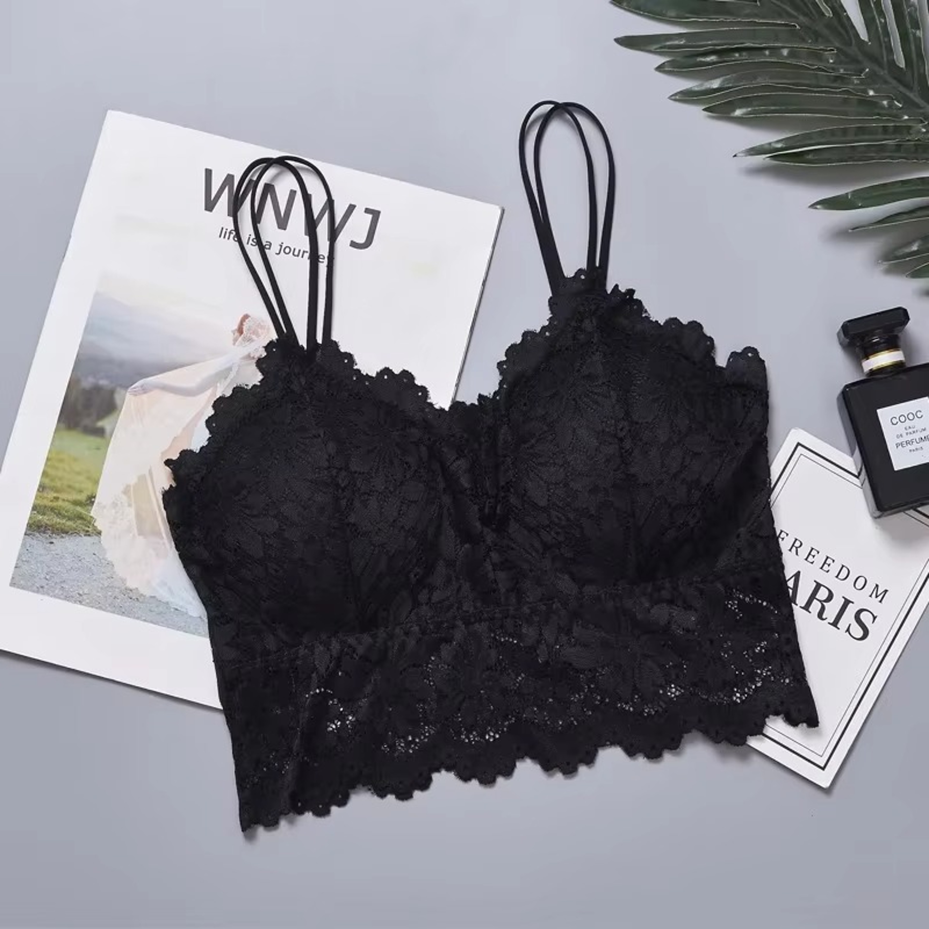 Sexy Womens Lace Bra Hollow Out Flower Underwear Wireless Push Up Bralette Padded Breathable Strap  10