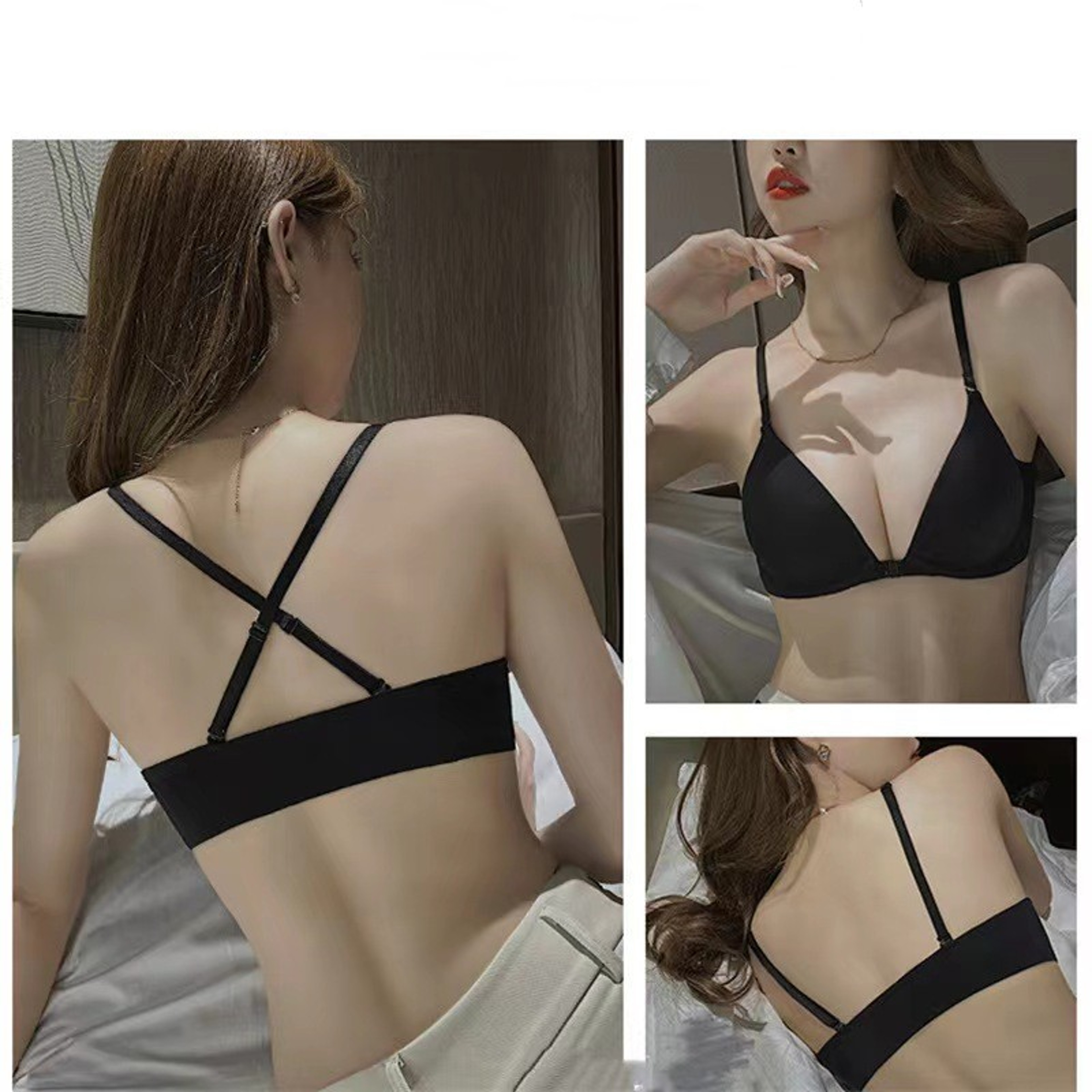 Sexy Lingerie Female Underwear Intimates Seamless Push Up Bra Front Closure Bras For Women Nonwire  2