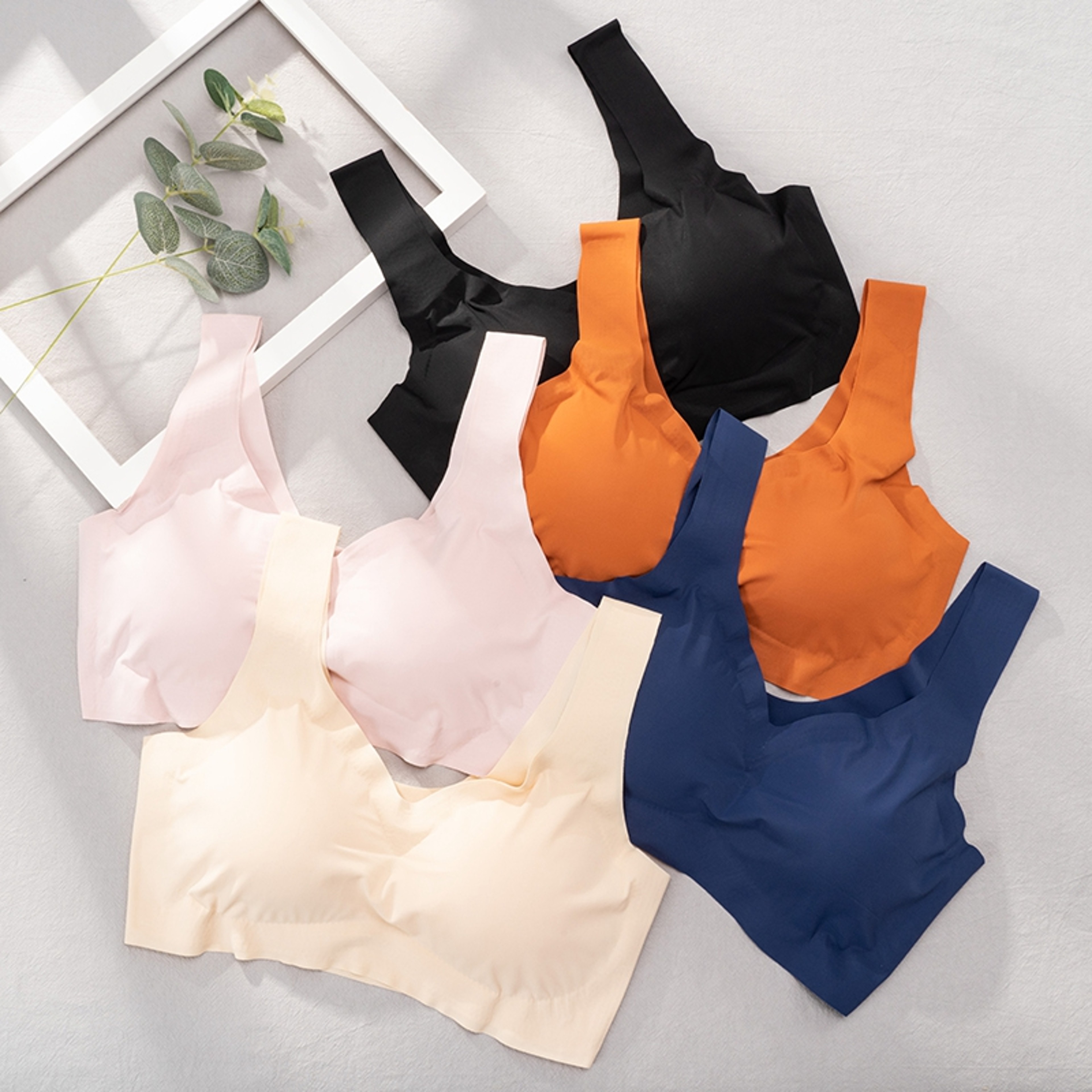 Seamless Ice Silk Bra Vest Women Push Up Underwear Padded Bralette Soft Lingerie Sleep Top Supporti 0