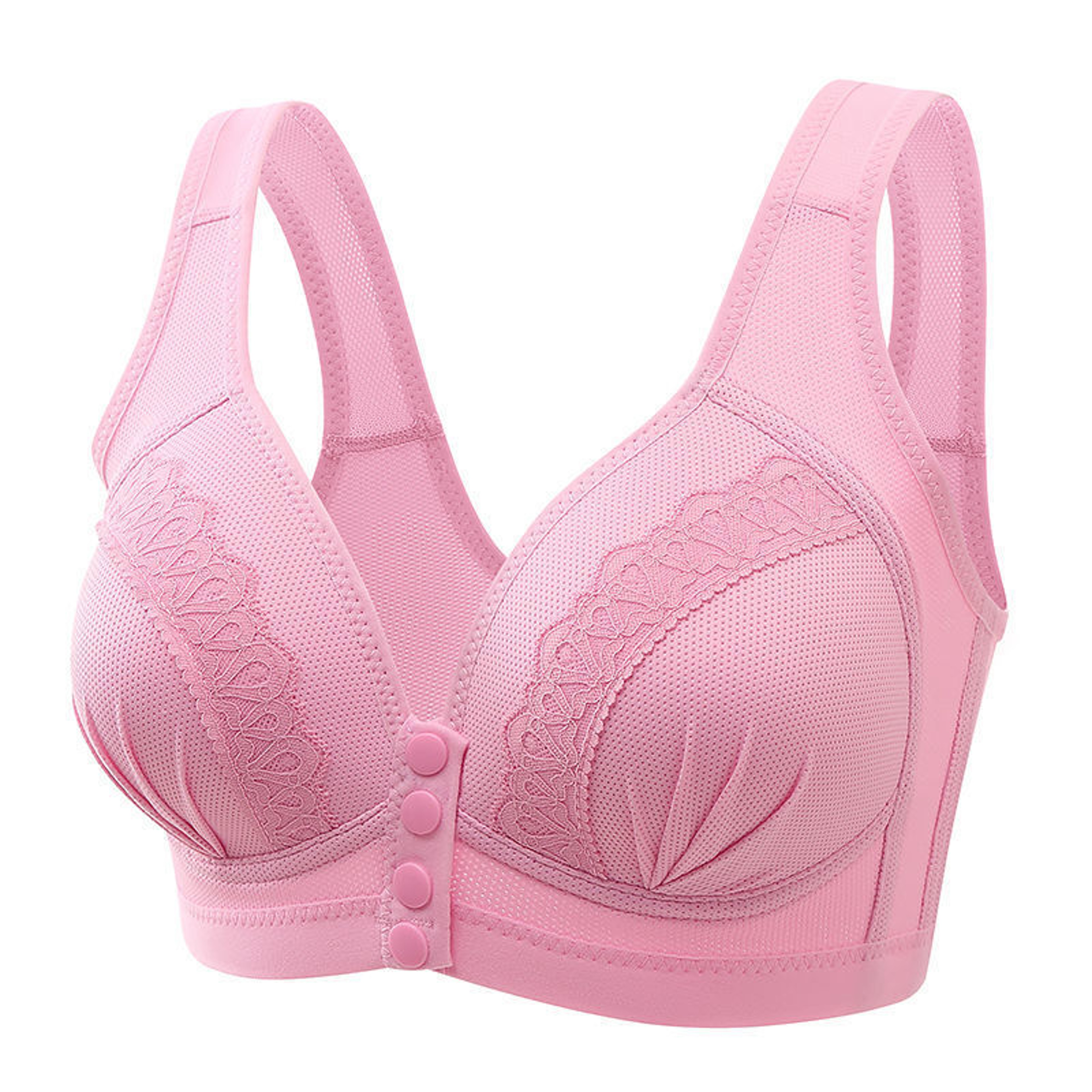 Breathable Comfortable Underwire Bra For Middleaged Moms Large Size Front Button Nursing Bra 1