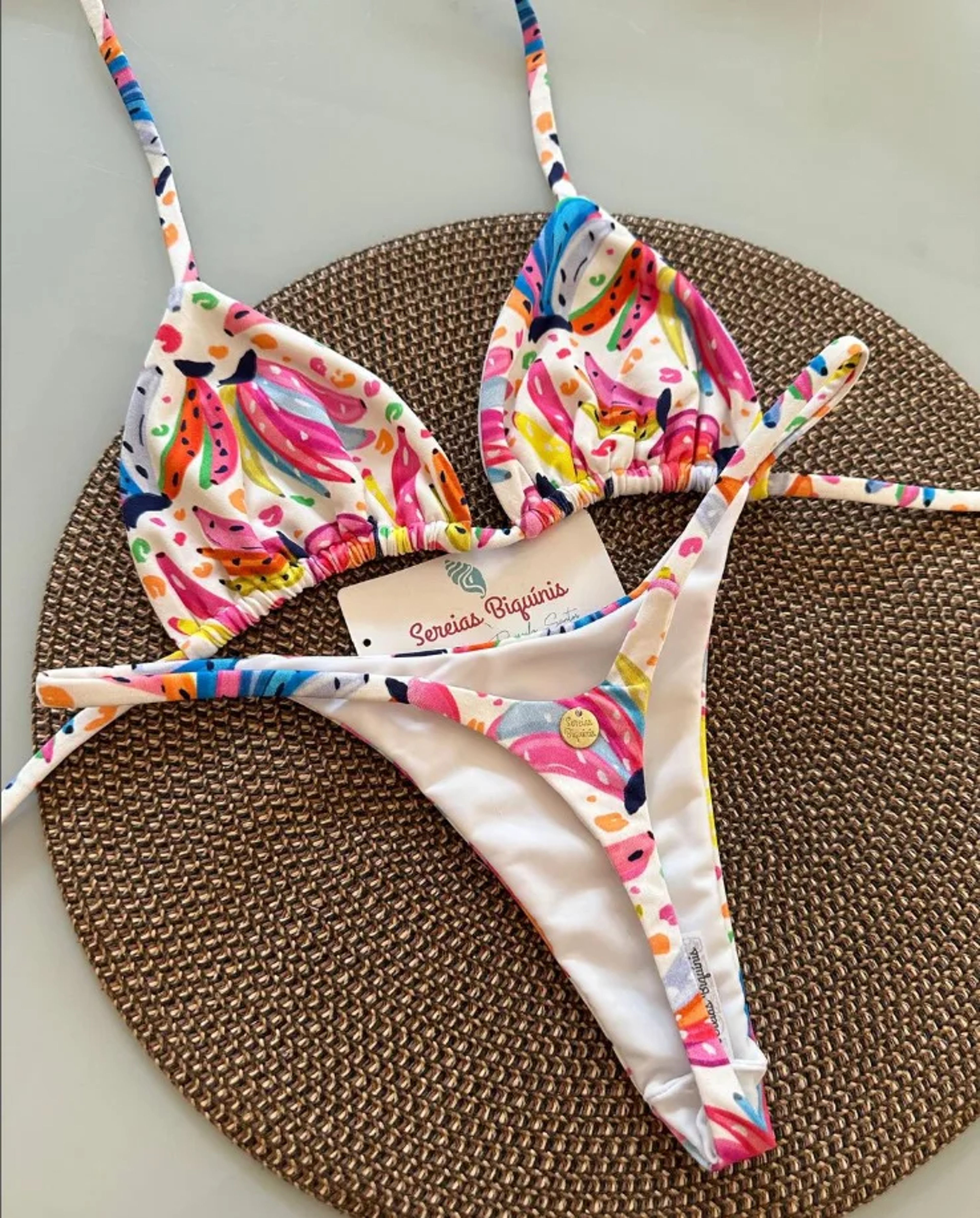Sexy Print Bikini Sets Halter Laceup Tops Thongs Beach Bathing Suit Y2k Swimsuits For Women Stylish 6