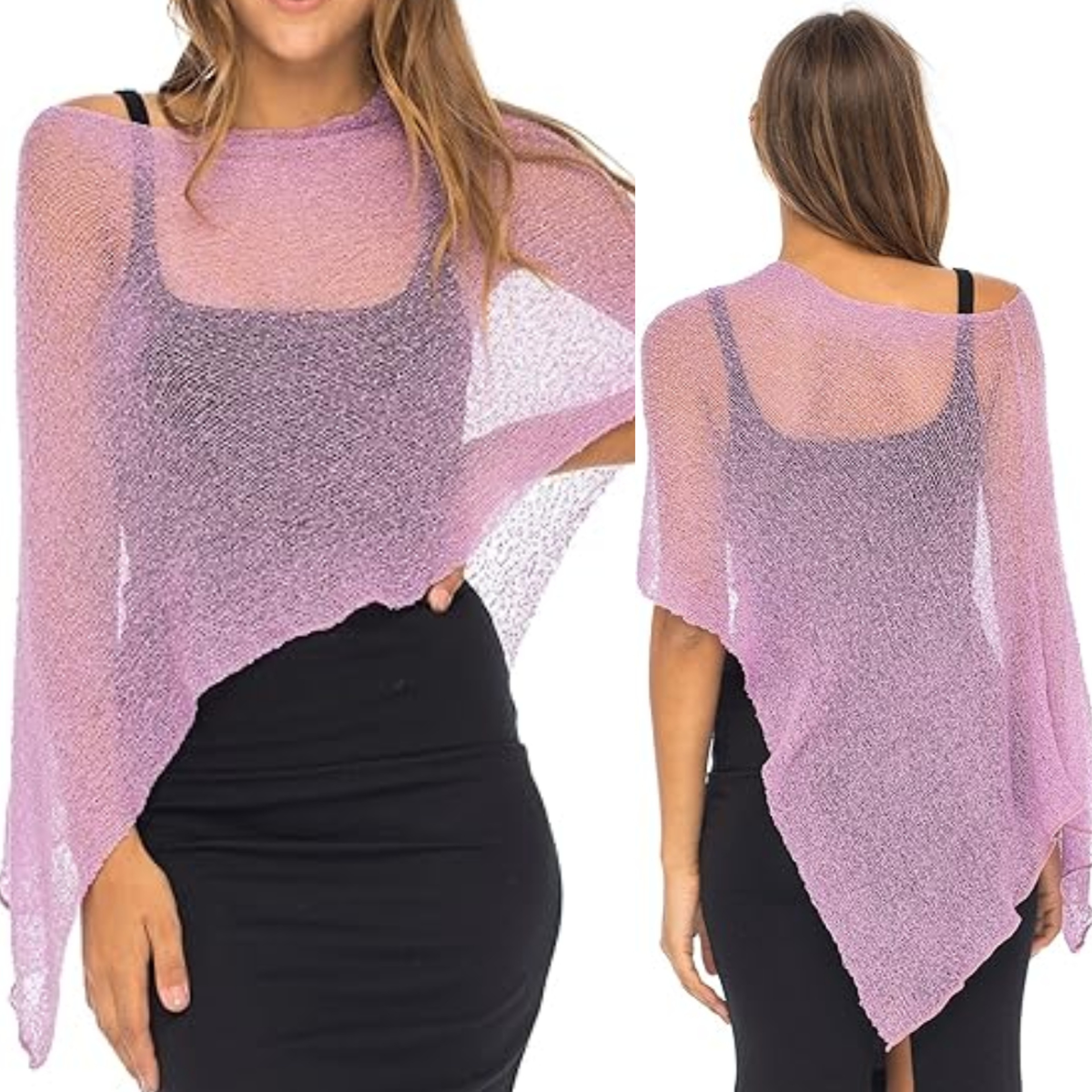 Women Knit Coverups Summer Loose Pullover Smock Crop Tops Autumn Seethrough Irregular Summer Beach  4