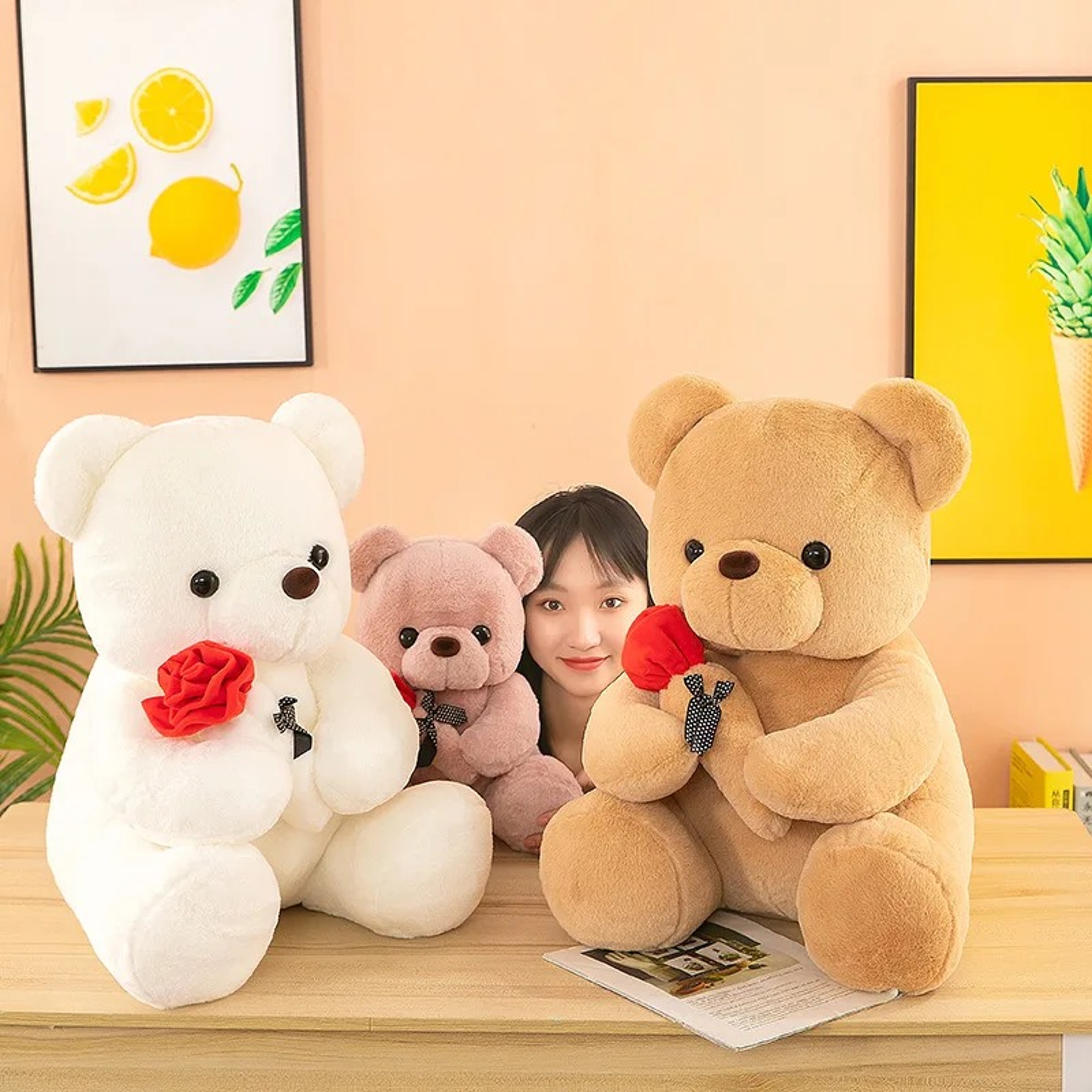 Romantic Valentines Day Teddy Bear With Roses Perfect Gift For Her Ideal Valentines Day Surprise 5