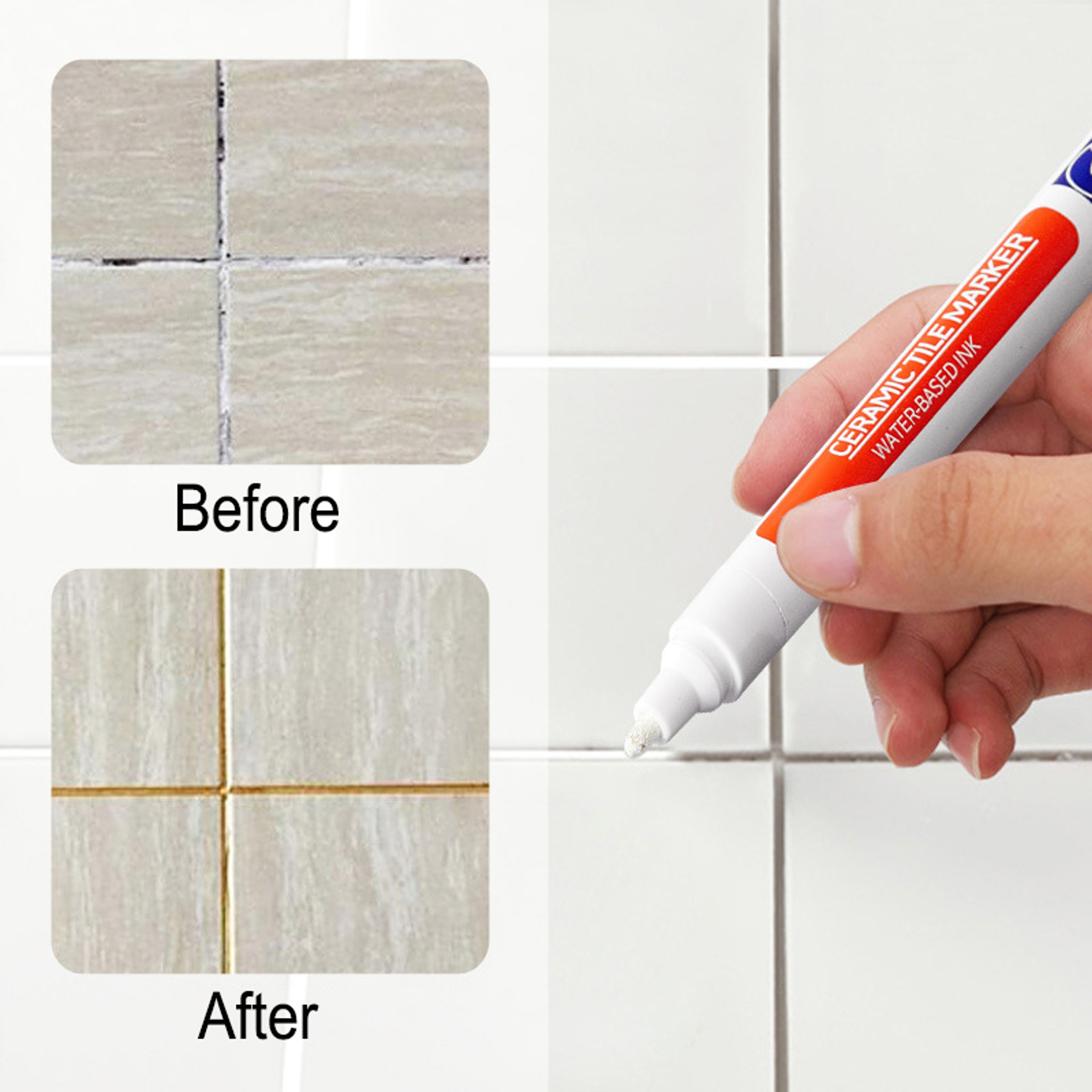 Tile Grout Repair Marker  Waterproof Seam Fix Pen For Bathroom  Kitchen 1