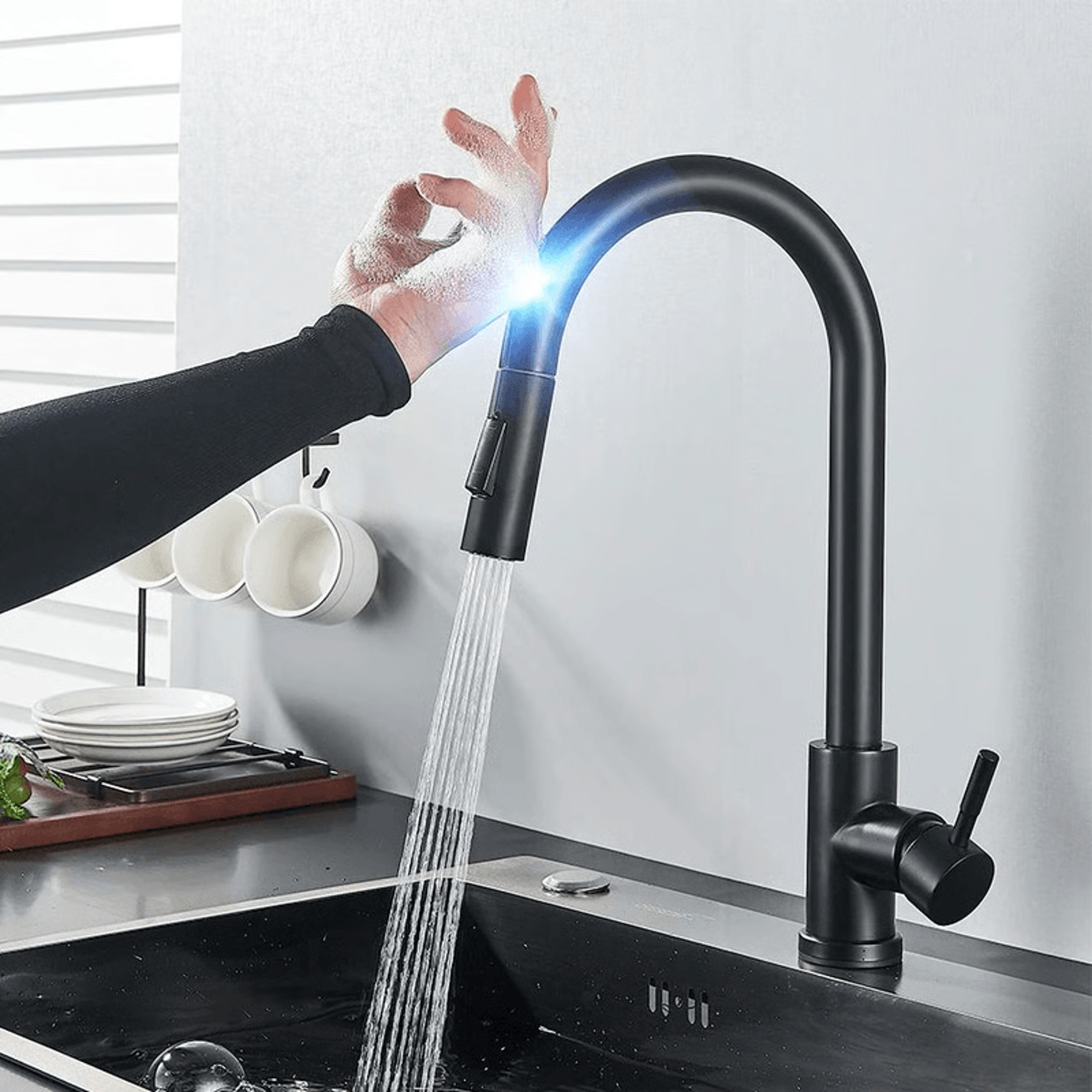 Smart Touch Sensor Kitchen Tap With PullOut Sprayer  Easy Clean Design 2