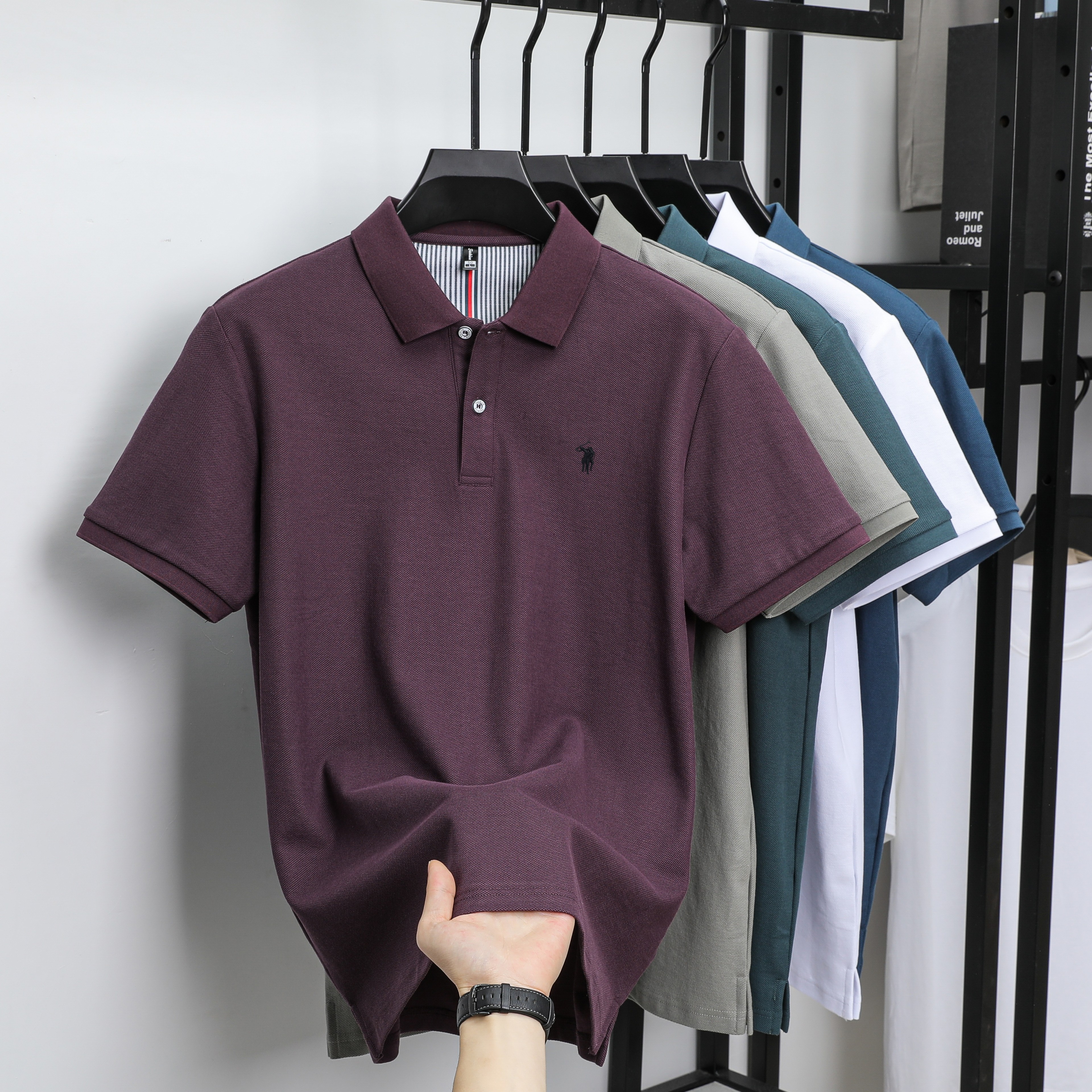Men's Cotton Embroidered Polo Shirt for Business Casual Summer Wear – view 6