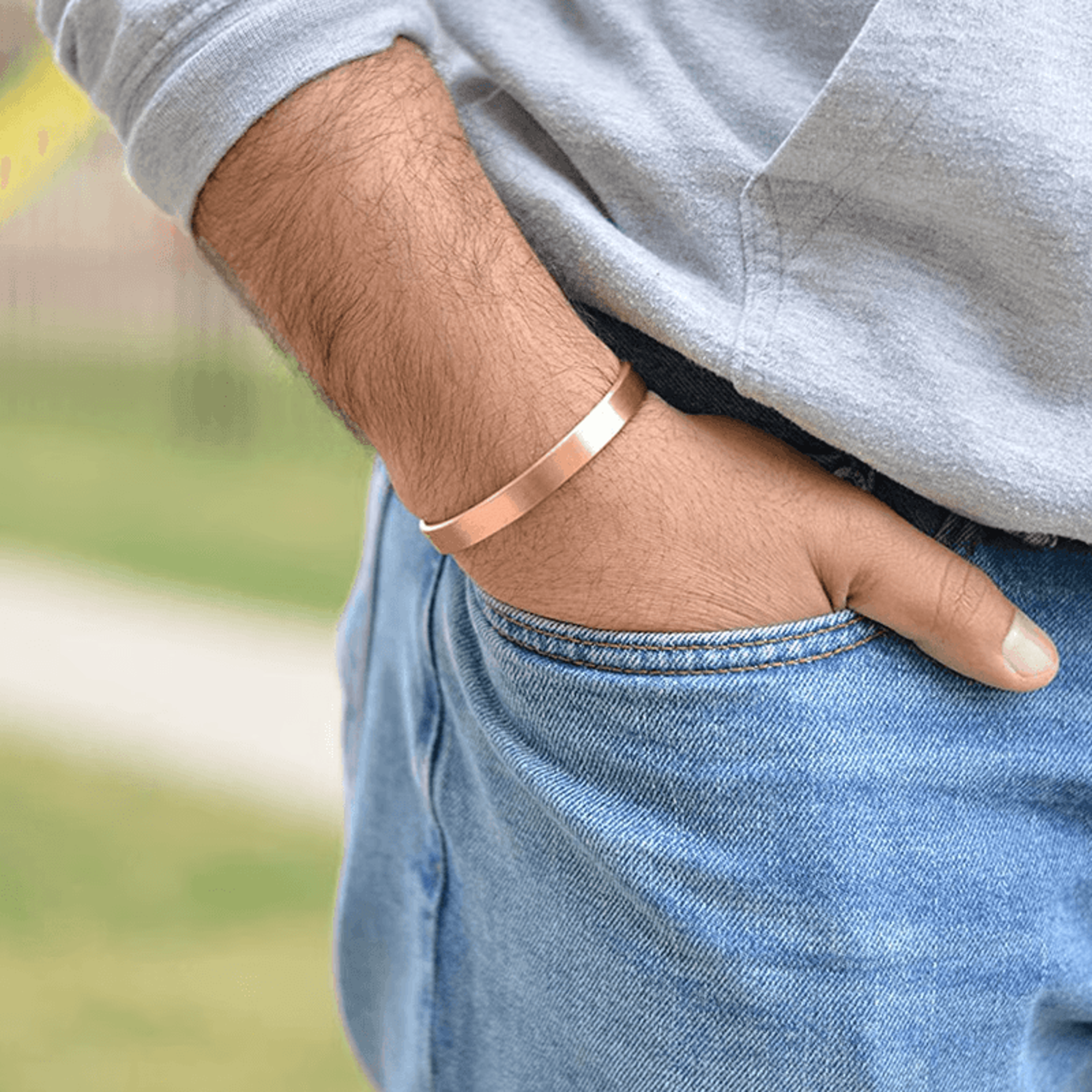 Mens Copper Magnetic Therapy Bracelet For Wrist Comfort And Daily Wear 0