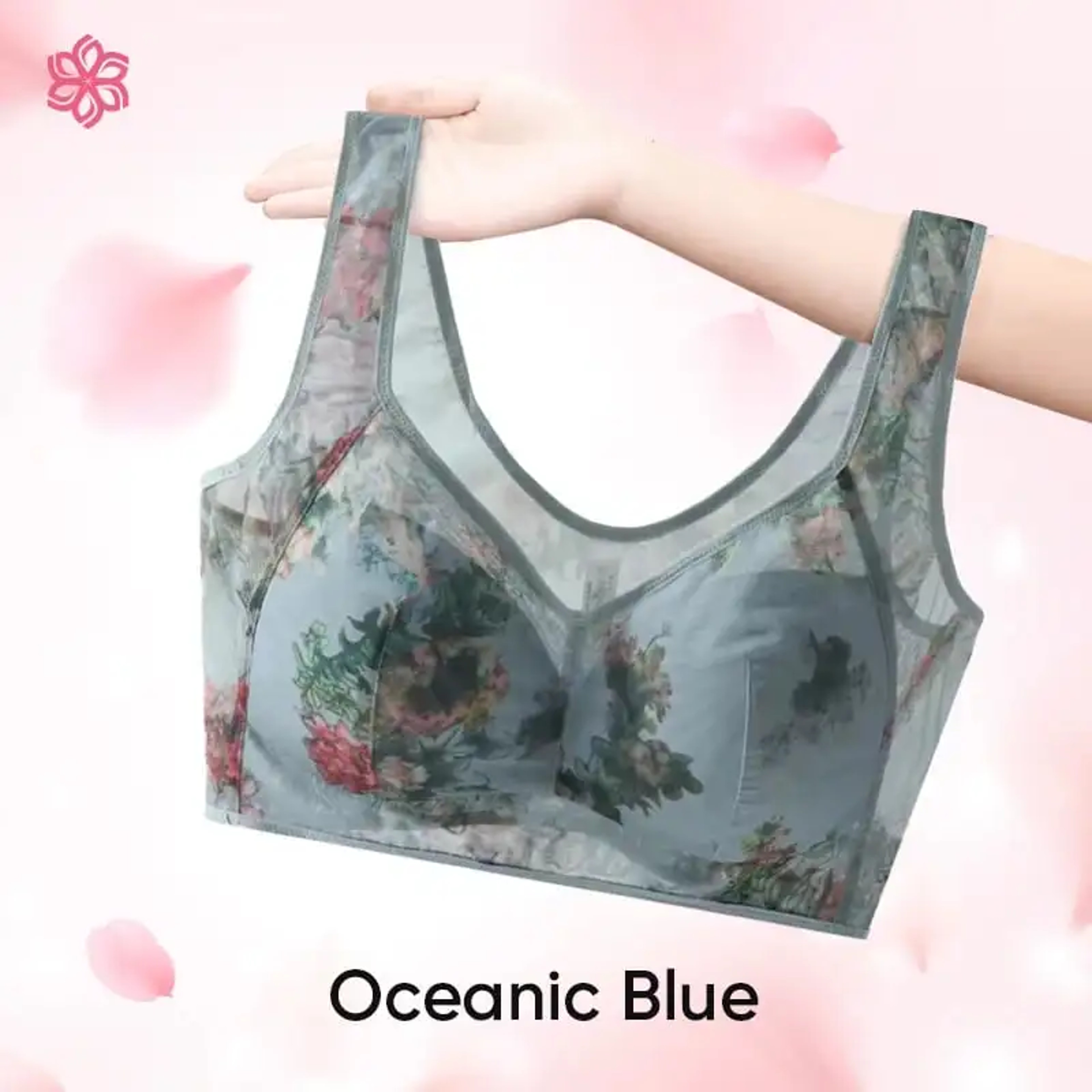 Women Everyday Soft Ice Silk Lace Support Bra 1