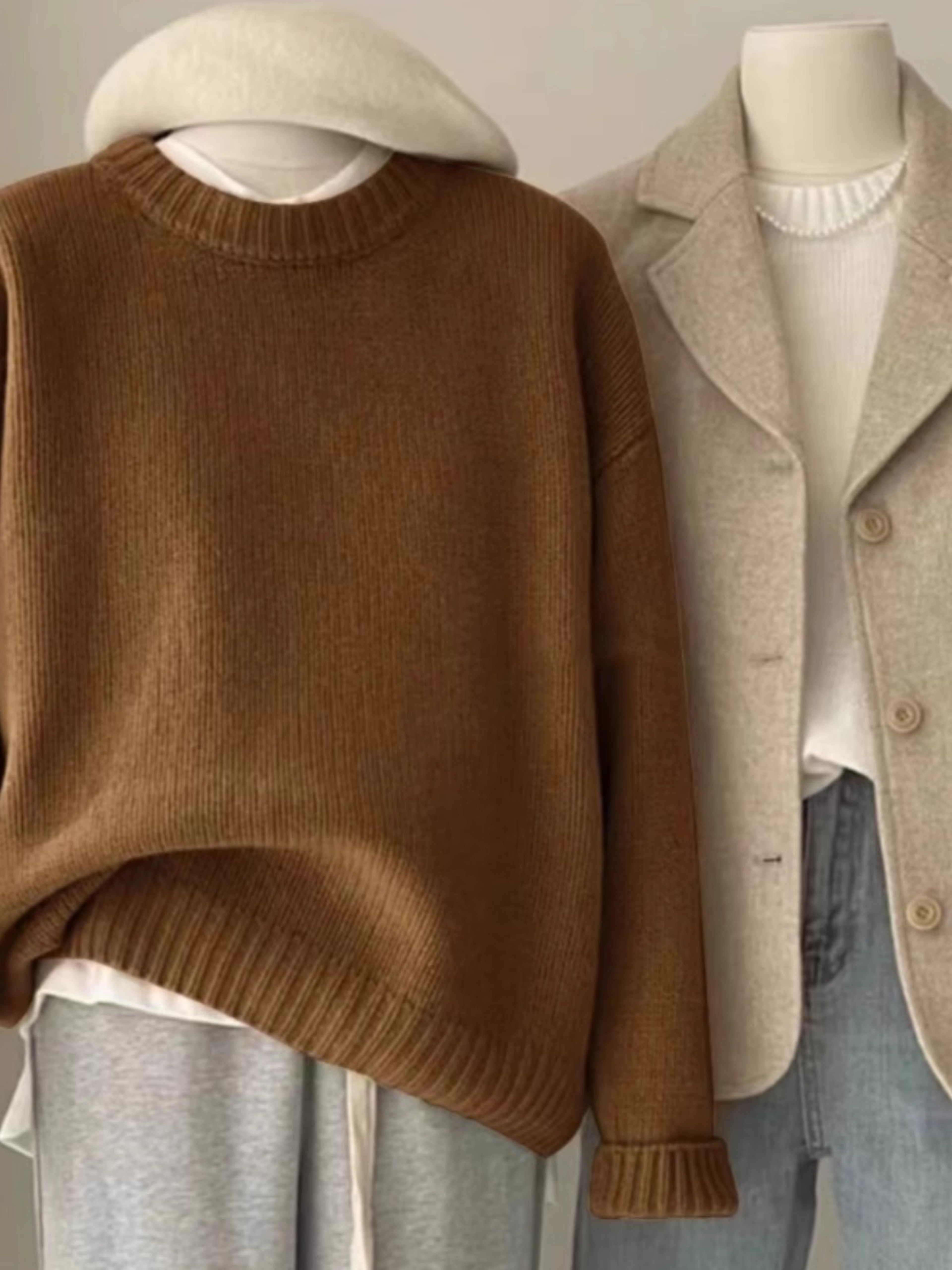 Women's 100% Cashmere Crewneck Sweater Soft Lightweight Luxury Knit – view 3