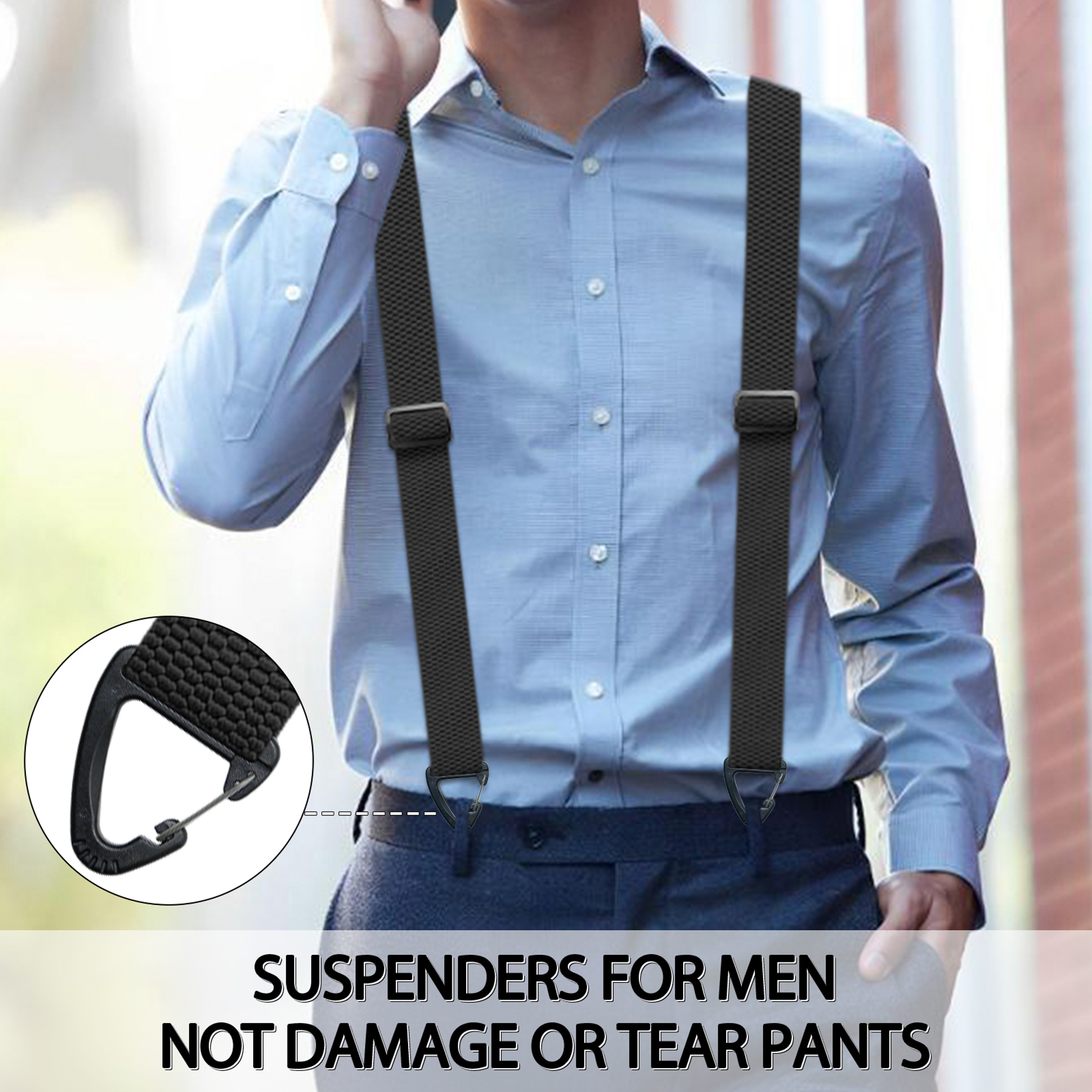 Hidden Suspenders For Men Under Shirt Y Back Snap Loop Support 1
