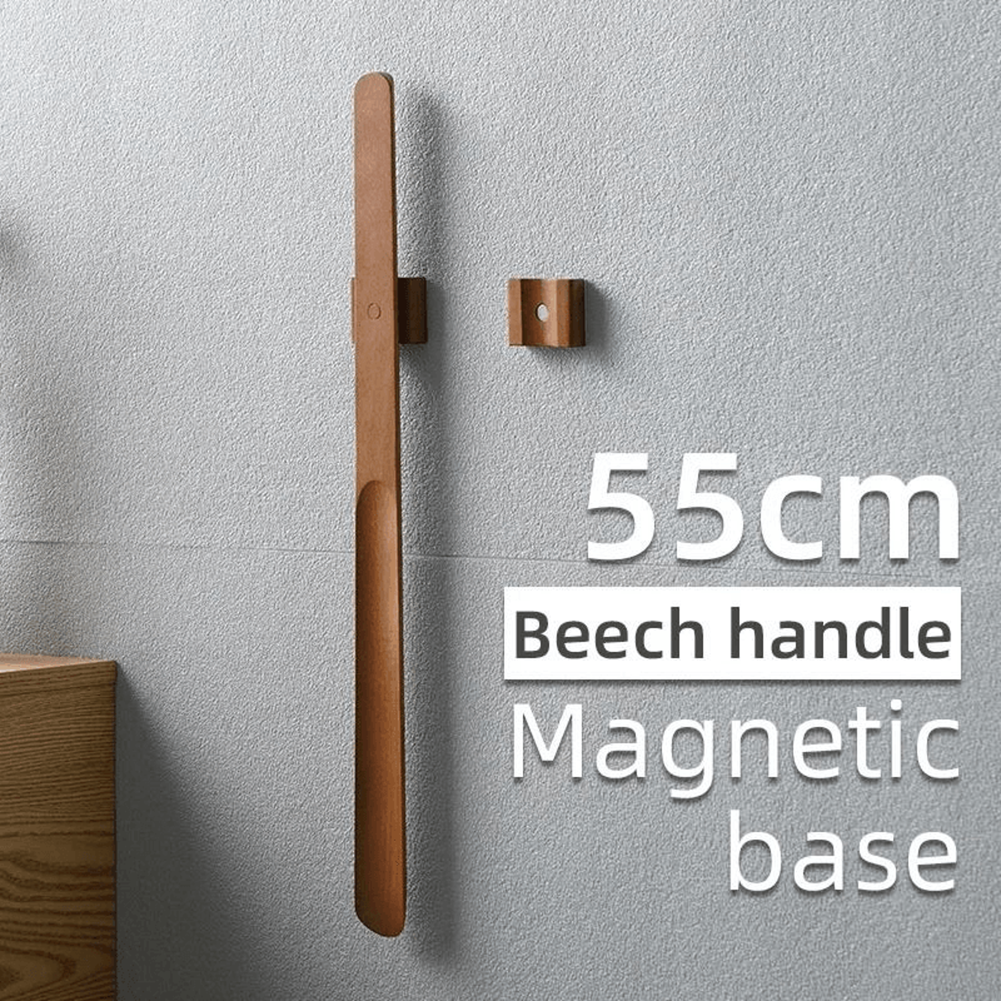 Durable 55CM Magnetic Wooden Shoehorn With Long Handle Assistance 9