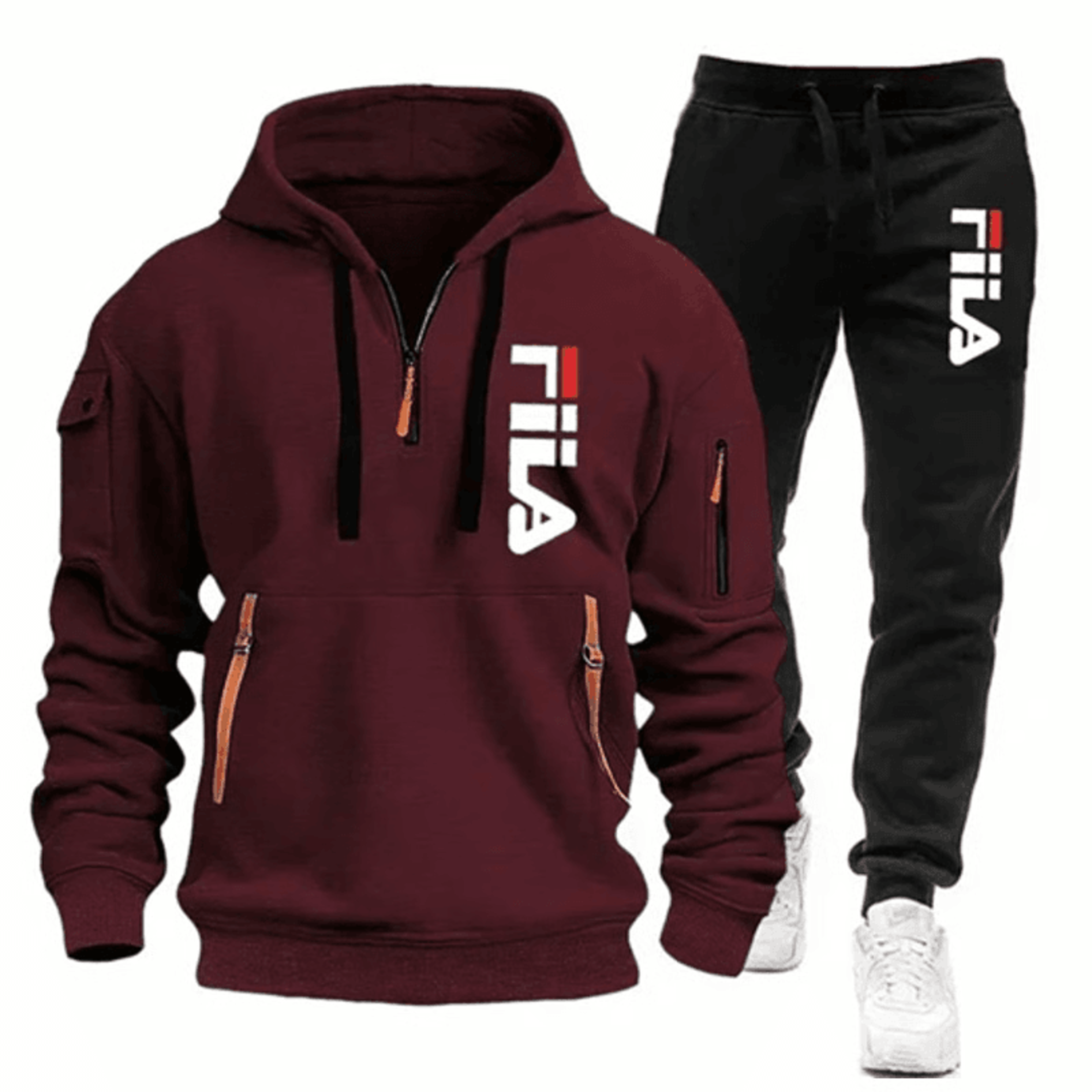 Two Sets Of 2025 New Fashionable Mens Sportswear A Zippered Hooded Sweatshirt And Sweatpants For Ca 3