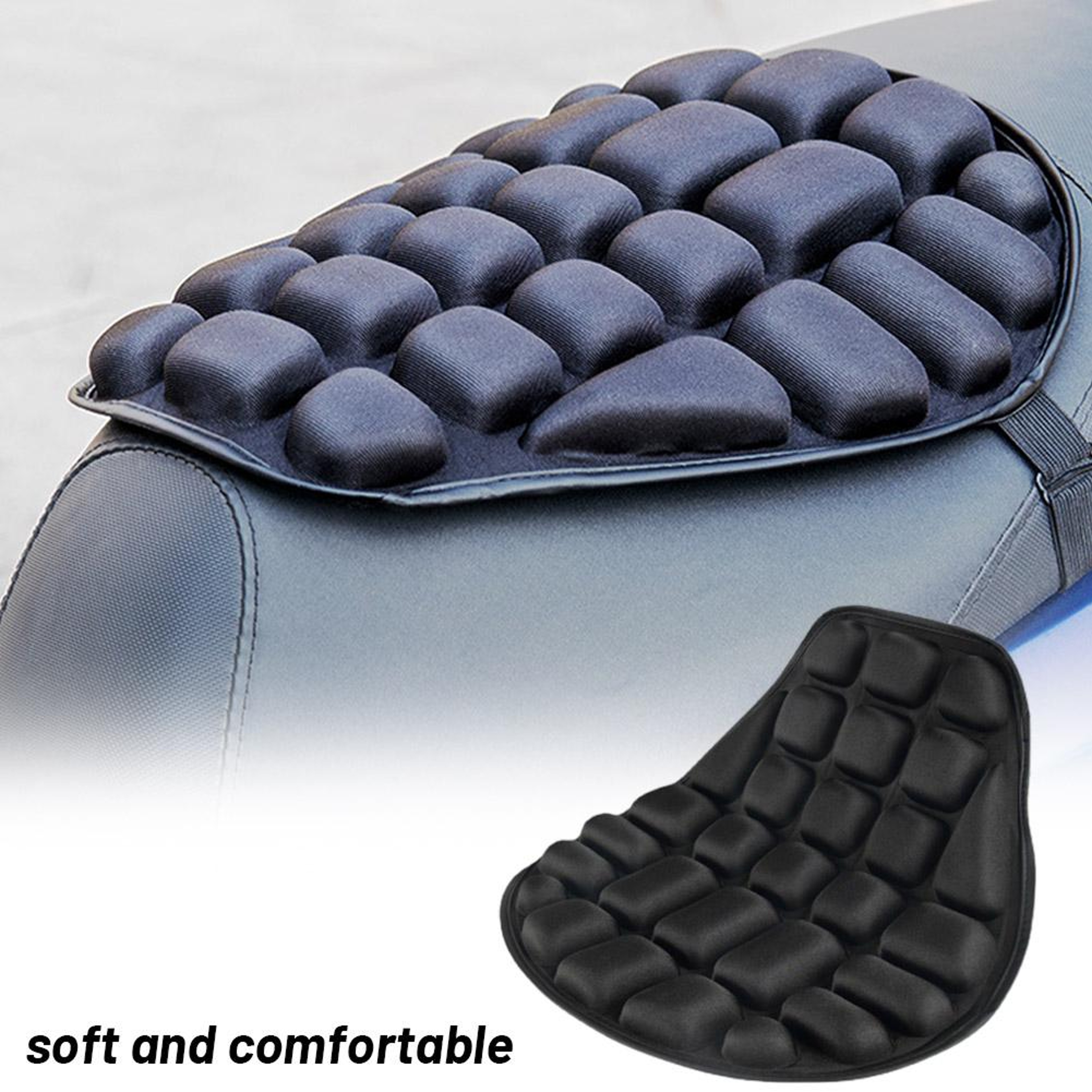 Motorcycle Comfort Gel Seat Cushion, Universal Anti Slip Seat Pad, Motorbike Pressure Relief Ride Cover for Long Rides – view 1