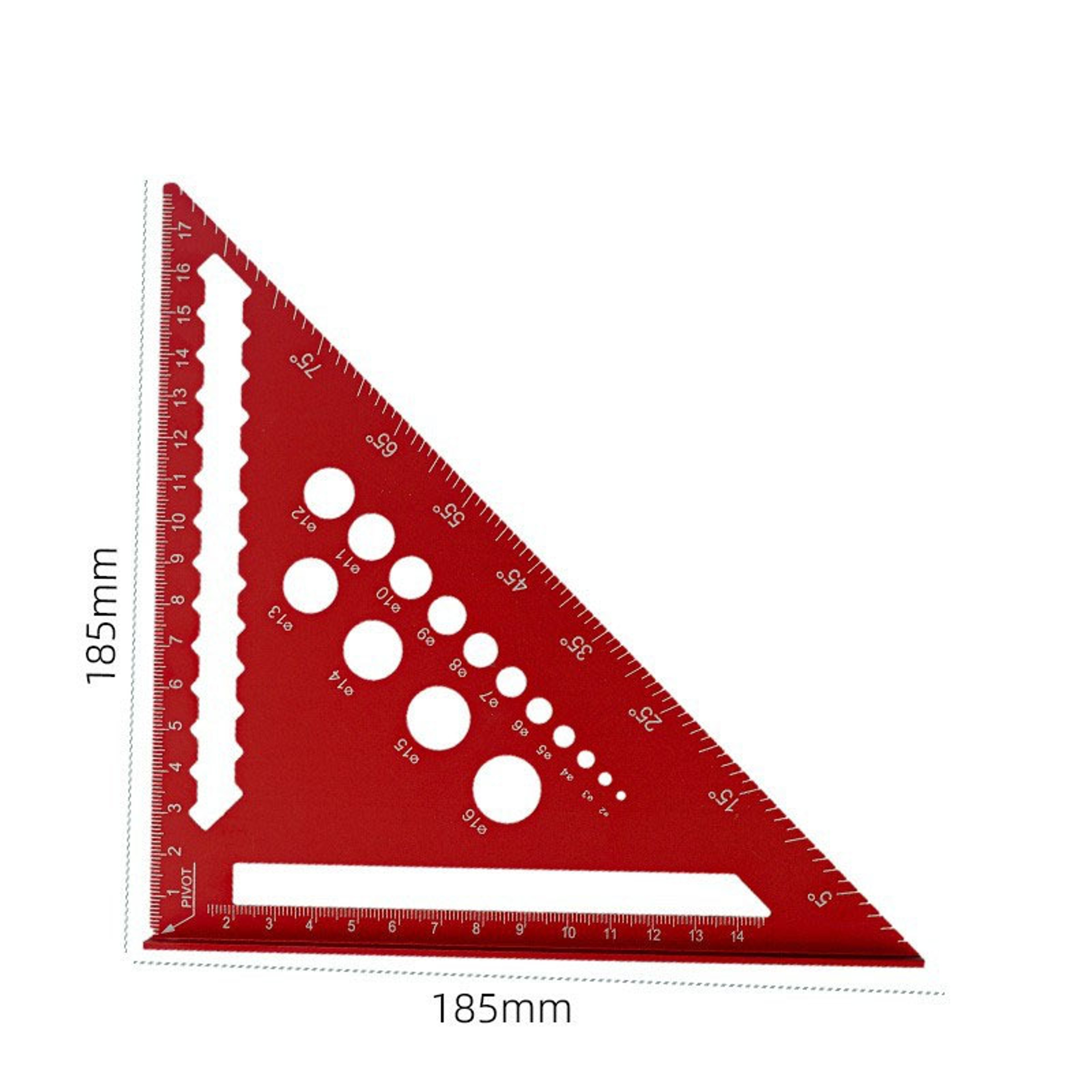 Aluminum Alloy Triangle Ruler, Miter Square Angle Protractor, Woodworking Measuring Ruler, Triangular Metric Angle Gauge – view 7