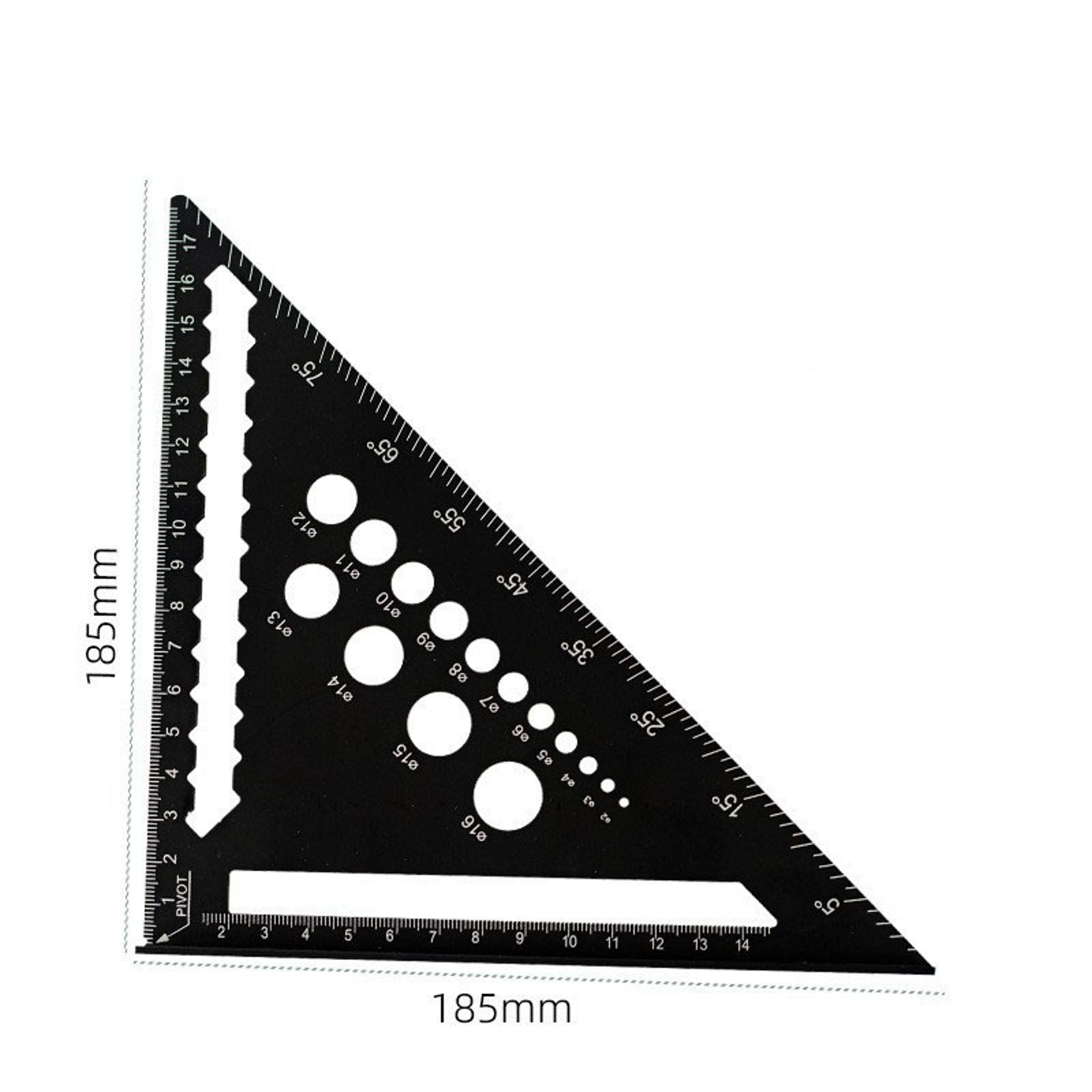 Aluminum Alloy Triangle Ruler, Miter Square Angle Protractor, Woodworking Measuring Ruler, Triangular Metric Angle Gauge – view 8