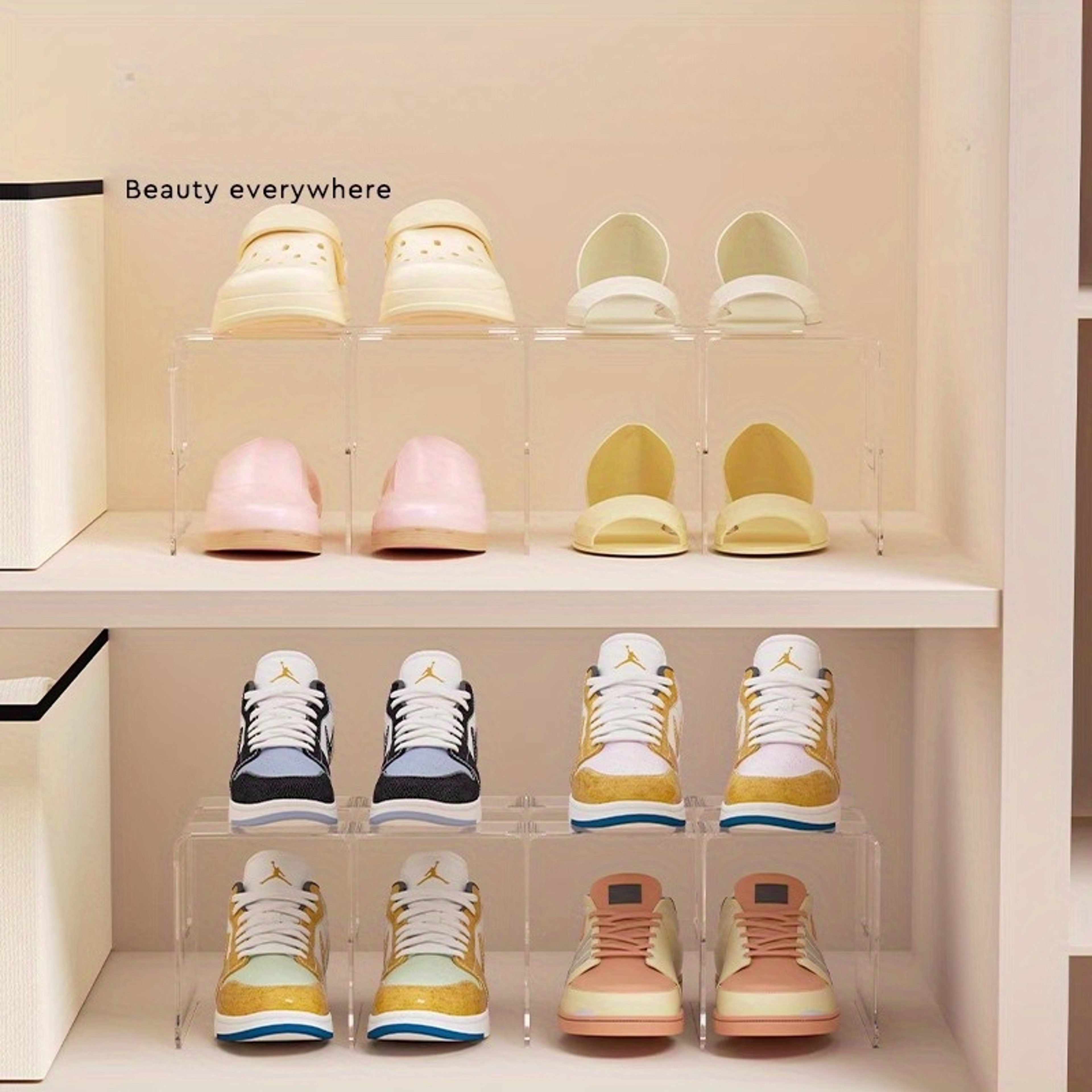 Compartments Shoe Rack, Transparent Acrylic Organizer, No Need for Electricity, Suitable for Different Room Styles – view 7