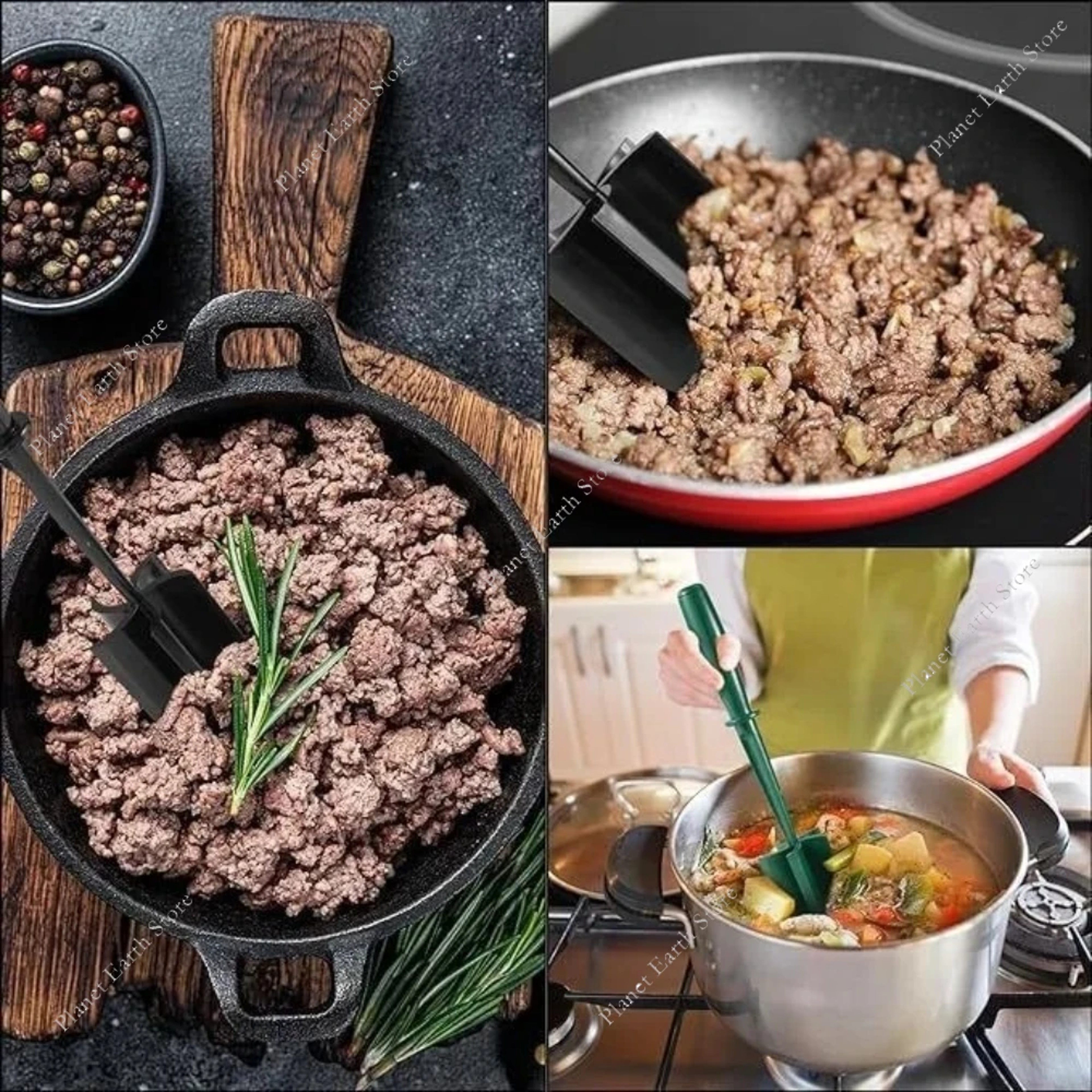 Ground Beef Masher, Kitchen Meat Chopper, Hamburger Chopper, Potato Masher, Multifunctional Mixing Tool – view 5