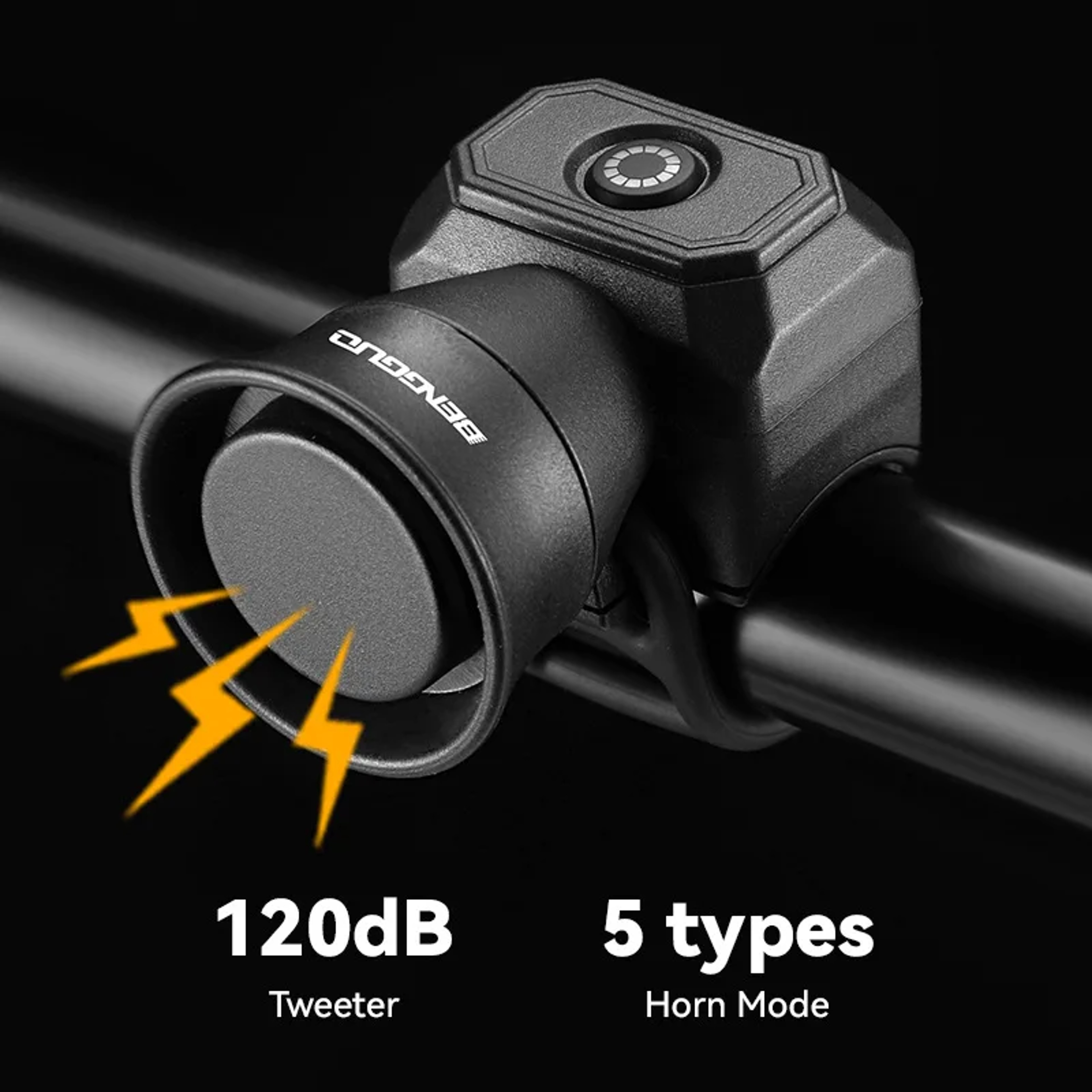 USB Charging Bicycle Bell Electric Horn Waterproof Safety Ring 5 Modes Mountain Bike Warning Bell 5
