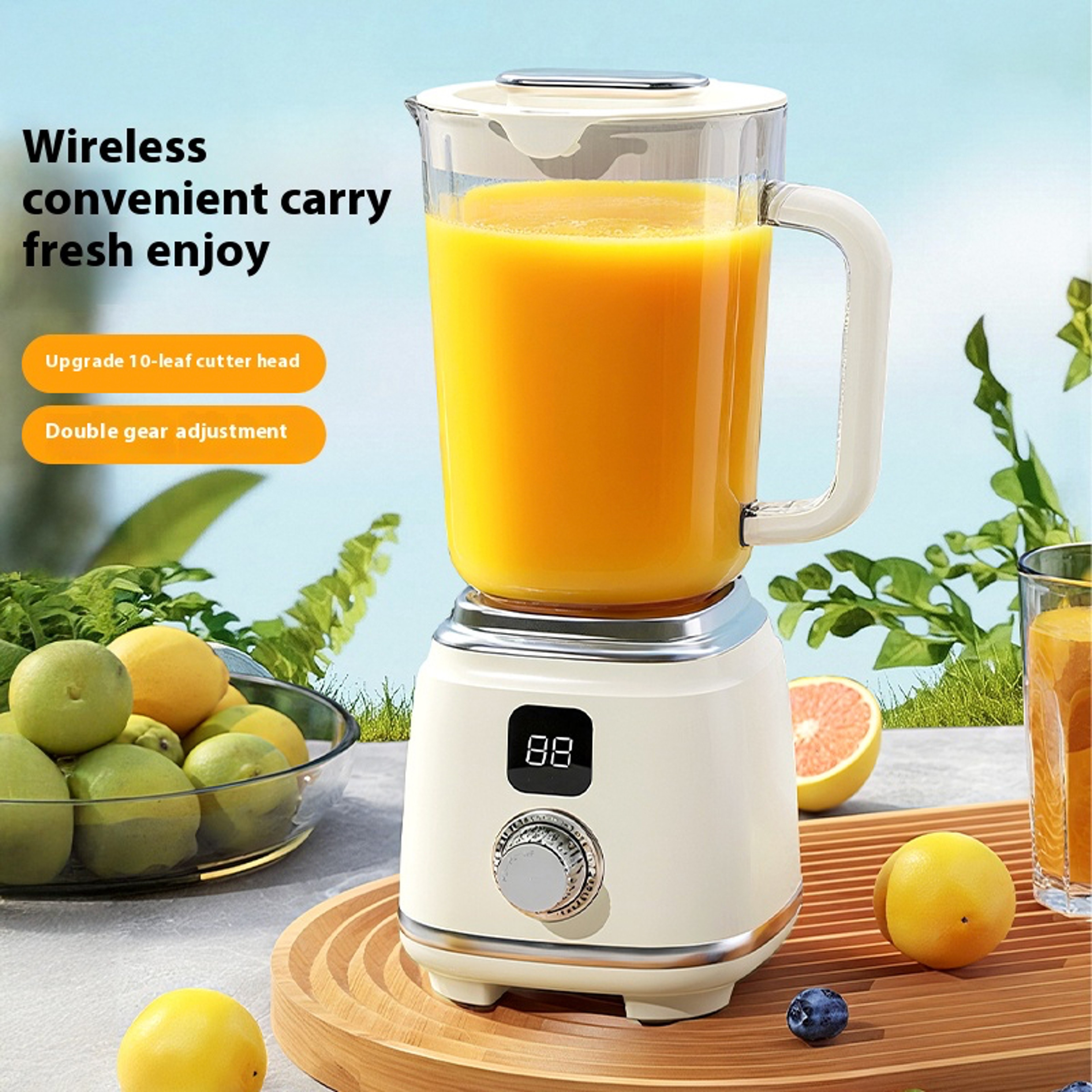 Mini LED Display USB Charging Fruit Juicer, Portable Household Blender, Making Smoothies and Milkshakes, Fresh Juice – view 1
