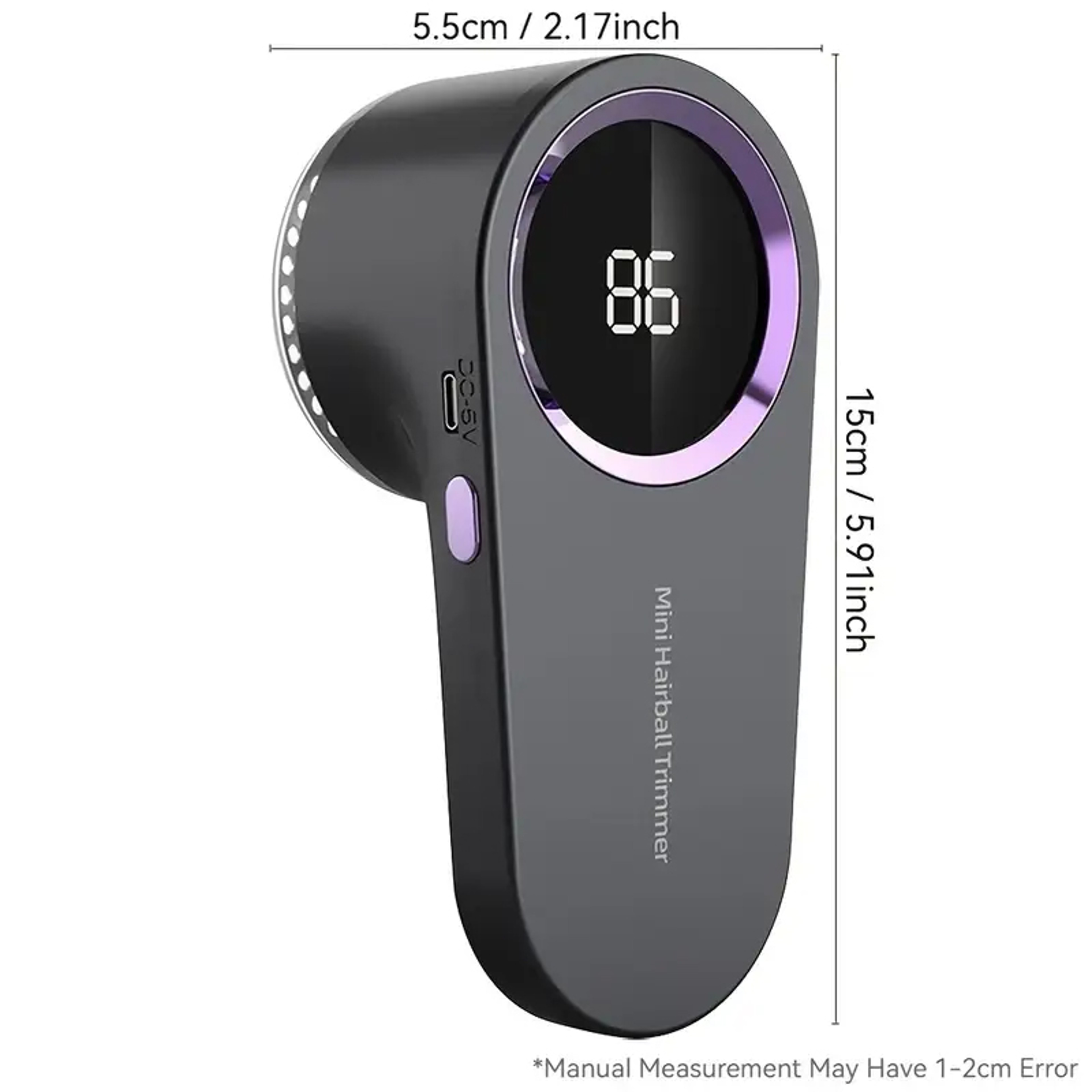 Rechargeable Fabric Shaver, Portable Hair Removal Ball, Clothing Trimmer with Digital Display, Adjustable Modes – view 6
