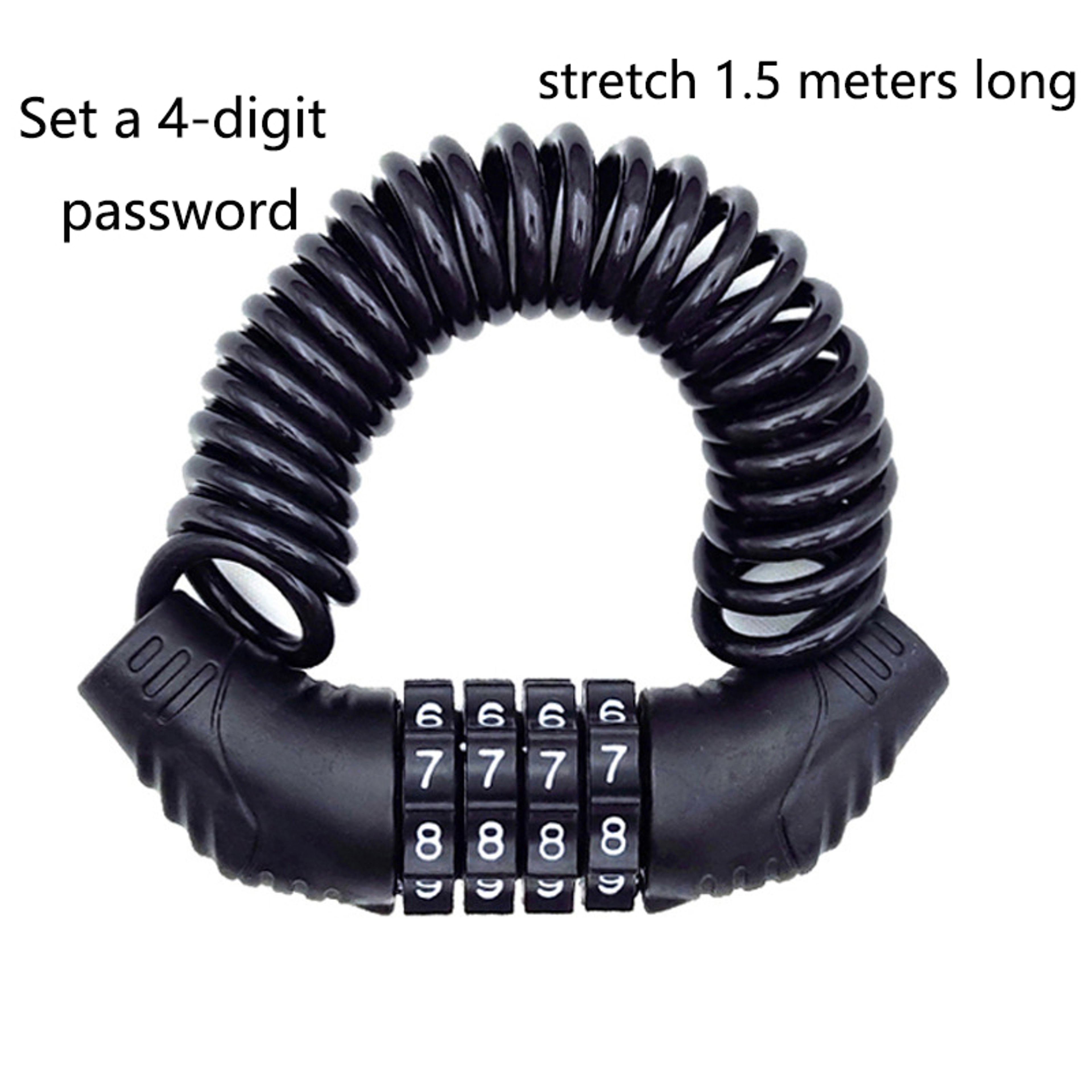 Helmet Password Wire Lock Universal Motorcycle Electric Cars Security Portable Antitheft Bicycle Lo 1