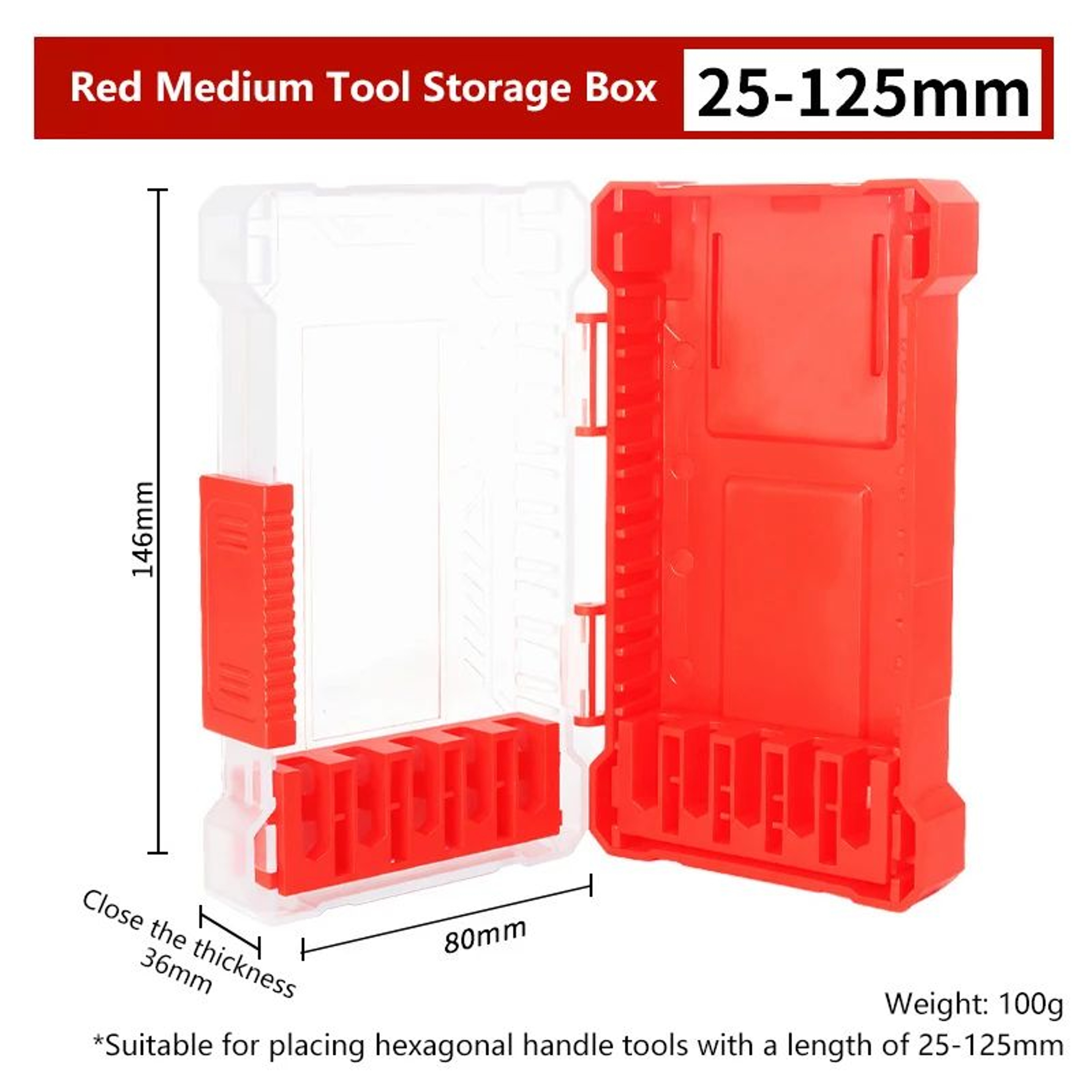 Removable Insert Holder Box, Portable Drill Bit Storage, Screwdriver Bit Organizer Case, Durable Drill Bit Holder – view 9