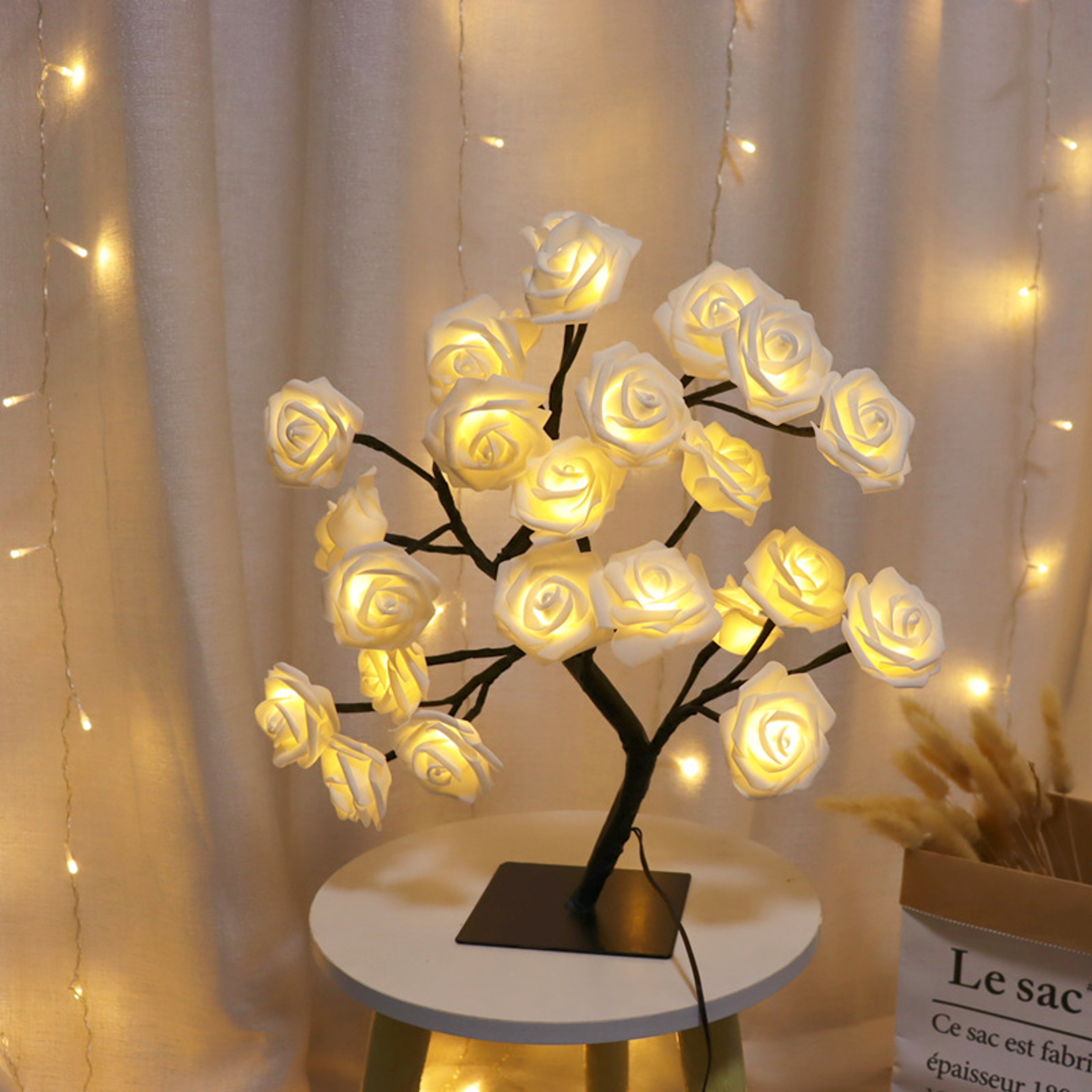 Fairy Desk Night Light, Rose Flower Tree Table Lamp, USB Operated, Valentine Wedding Christmas Decoration Gifts – view 14