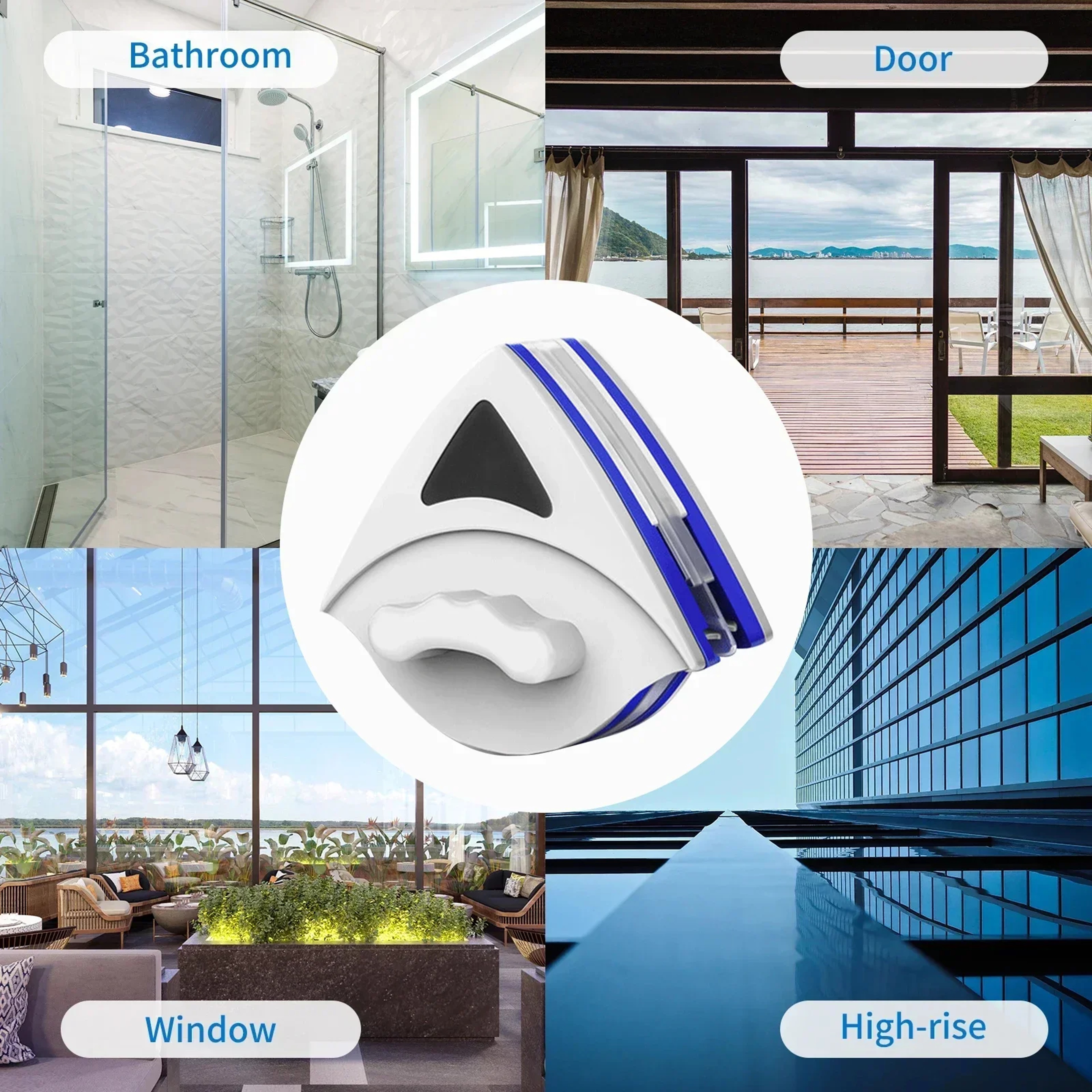Home Multifunctional High Rise Window Cleaner, Magnetic Double Layer Glass, Strong Grip, Automatic Drainage – view 1