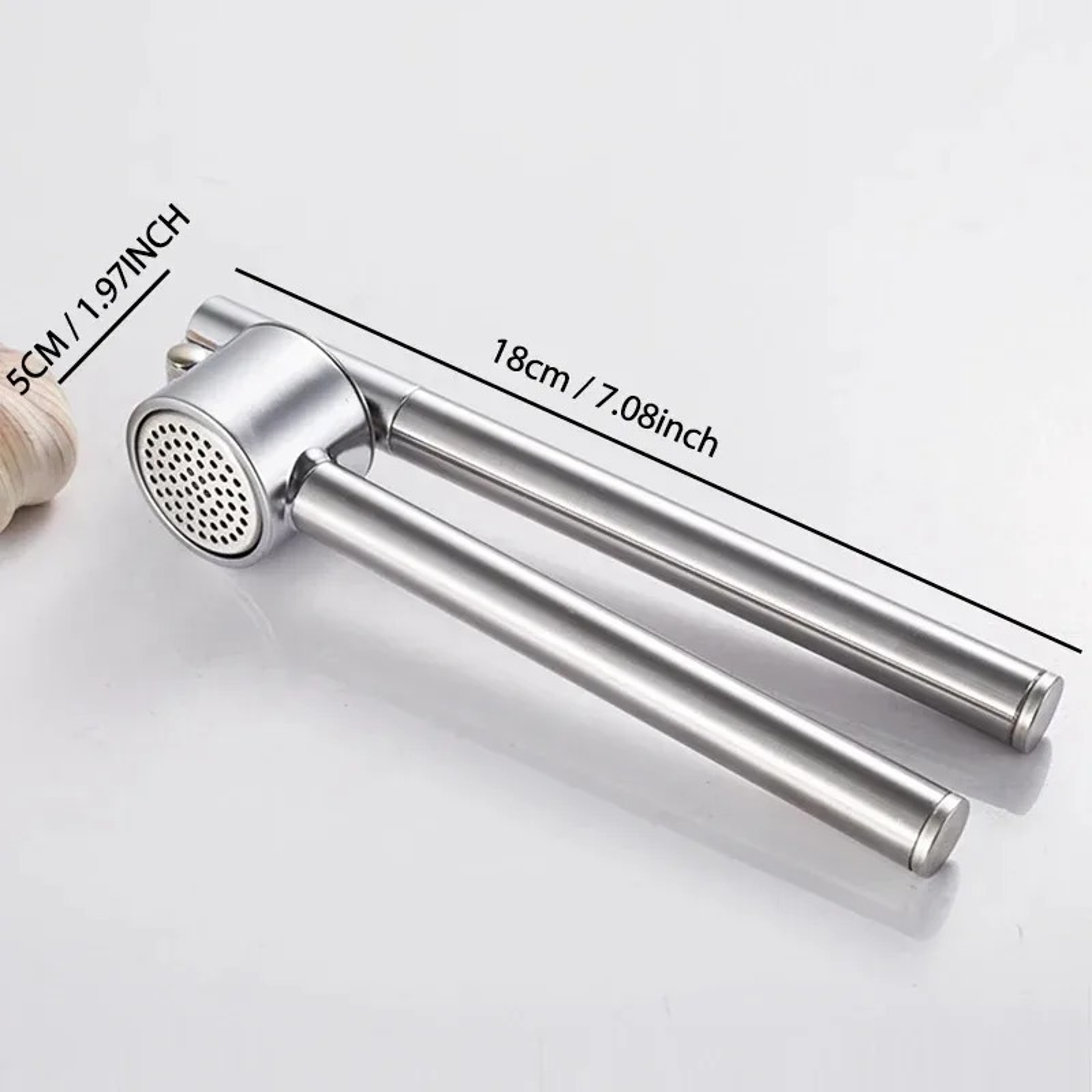 Stainless Steel Garlic Crusher, Garlic Press Mincer for Kitchen, Rust Proof Extended Edition, Kitchen Gadgets – view 7