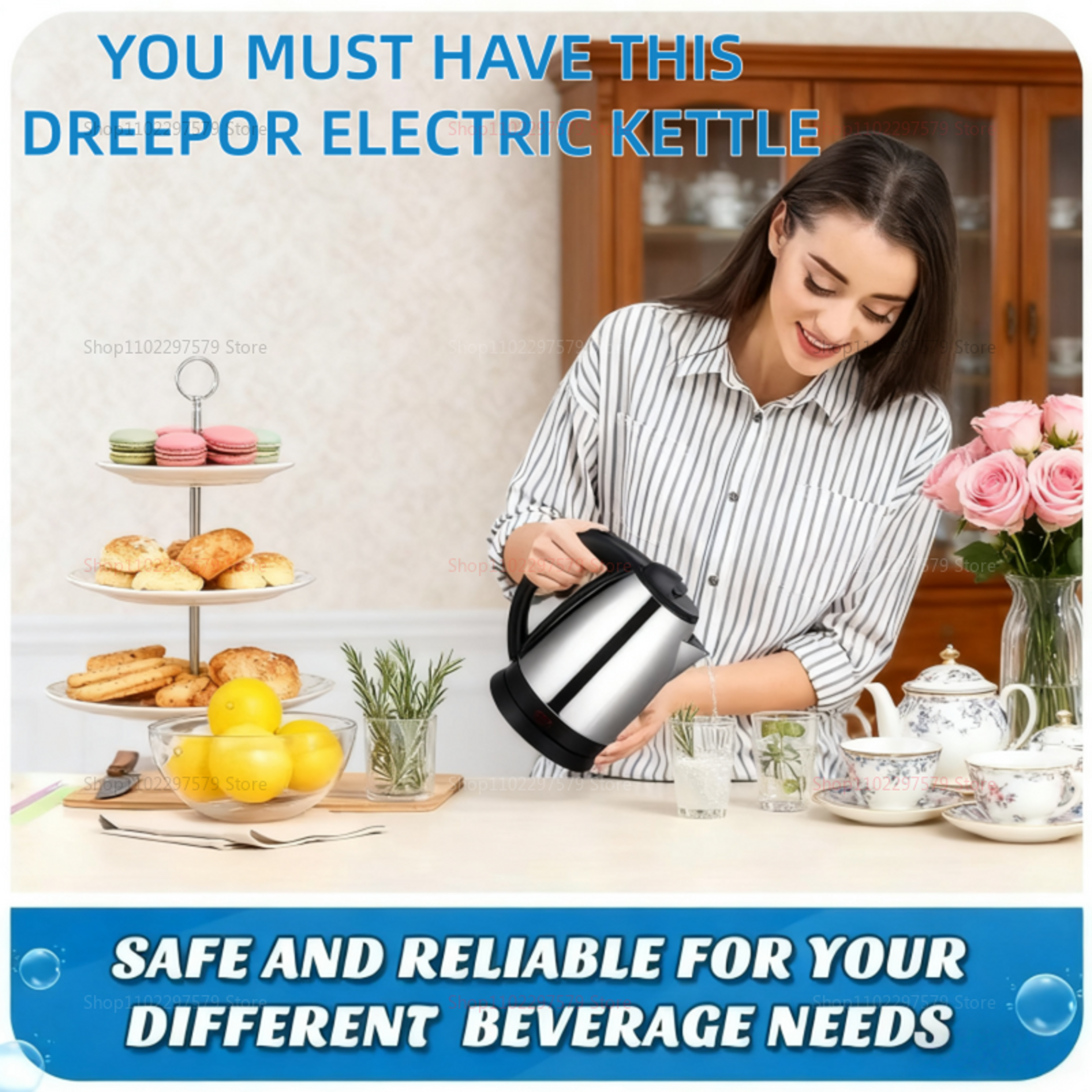 Stainless Steel Portable Water Kettle Smart Electric Kettle Household Water Boiling Pot Durable Ket 3