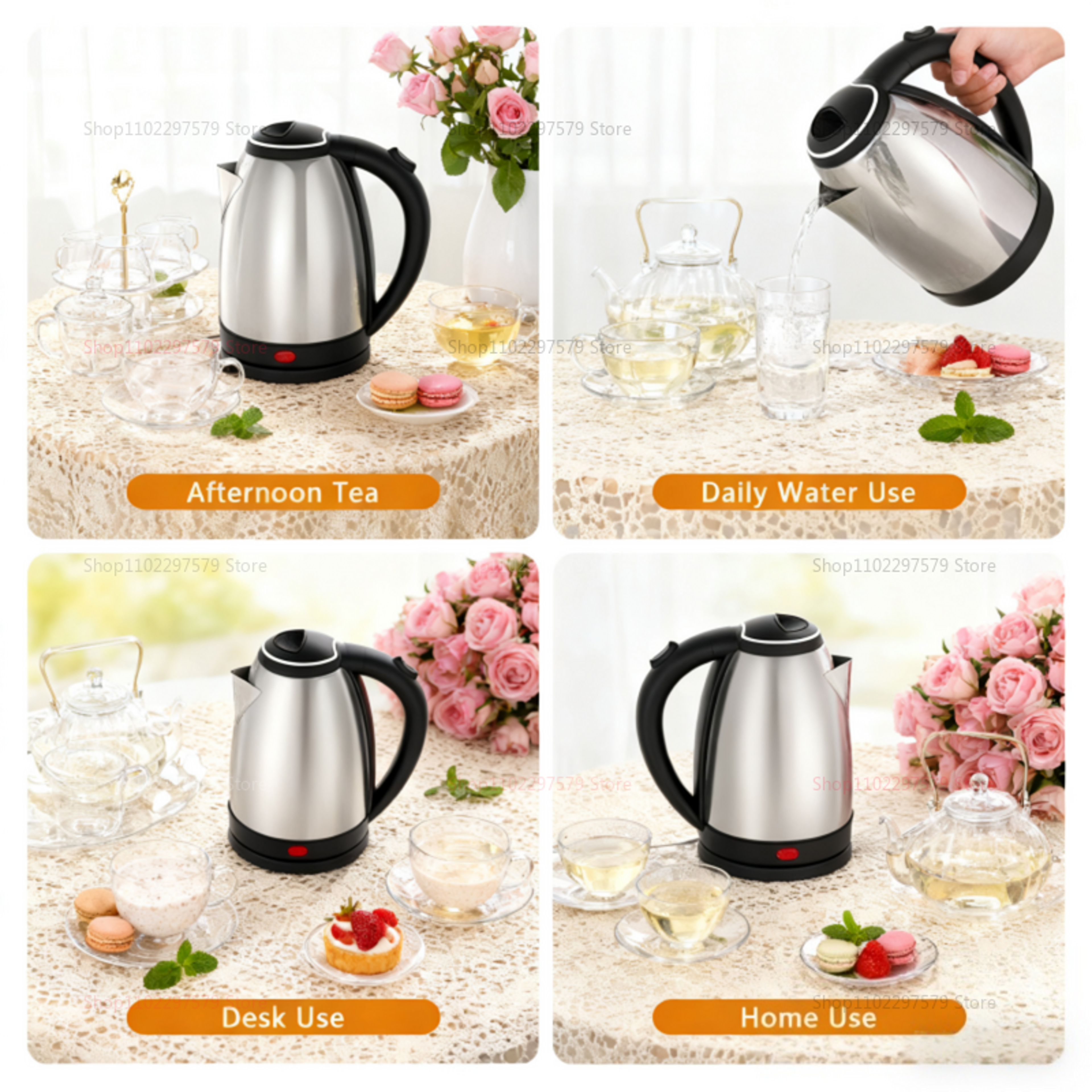 Stainless Steel Portable Water Kettle Smart Electric Kettle Household Water Boiling Pot Durable Ket 5