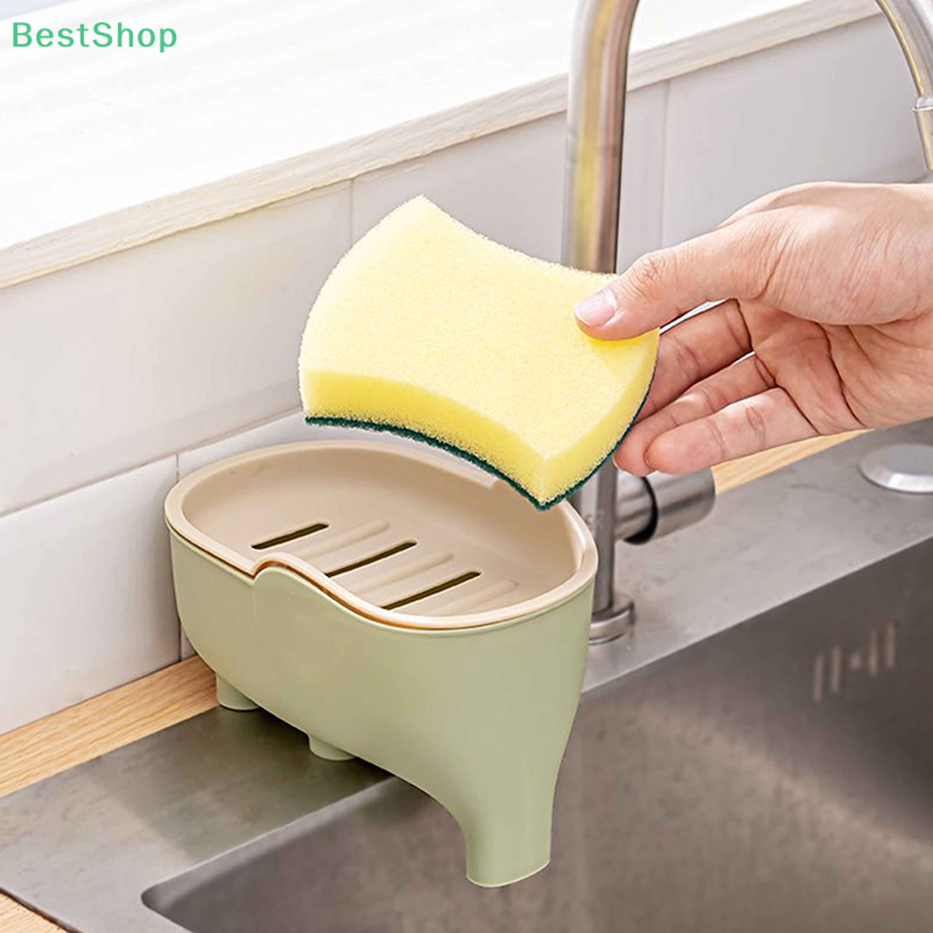 Portable Non Slip Elephant Shaped Soap Box With Lid Double Layer Countertop Storage Rack Soap Holde 2
