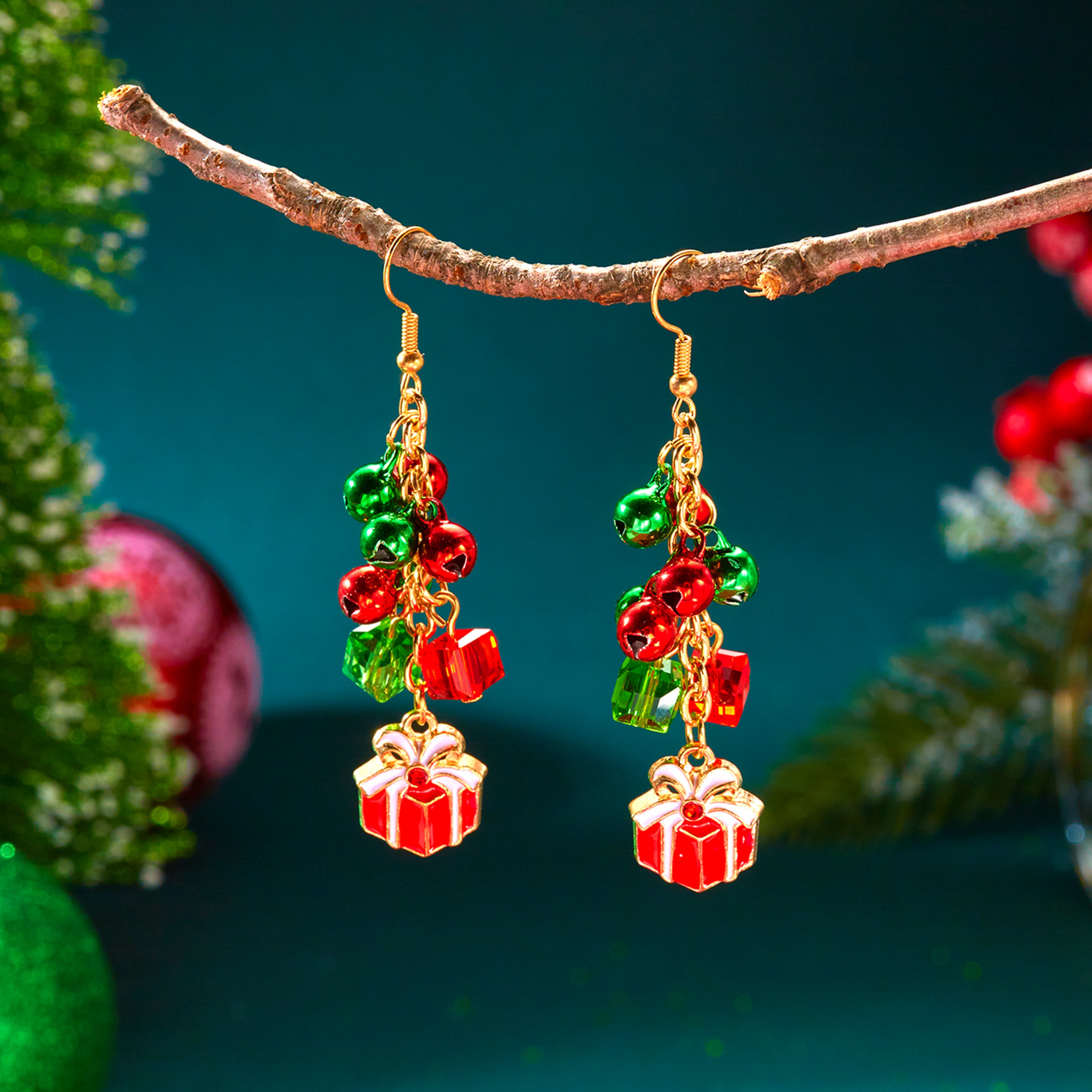 Asymmetrical Christmas Earrings, Santa Claus Snowman, Snowflake Tree, Trendy Earrings for Women, Girls New Year Jewelry – view 6