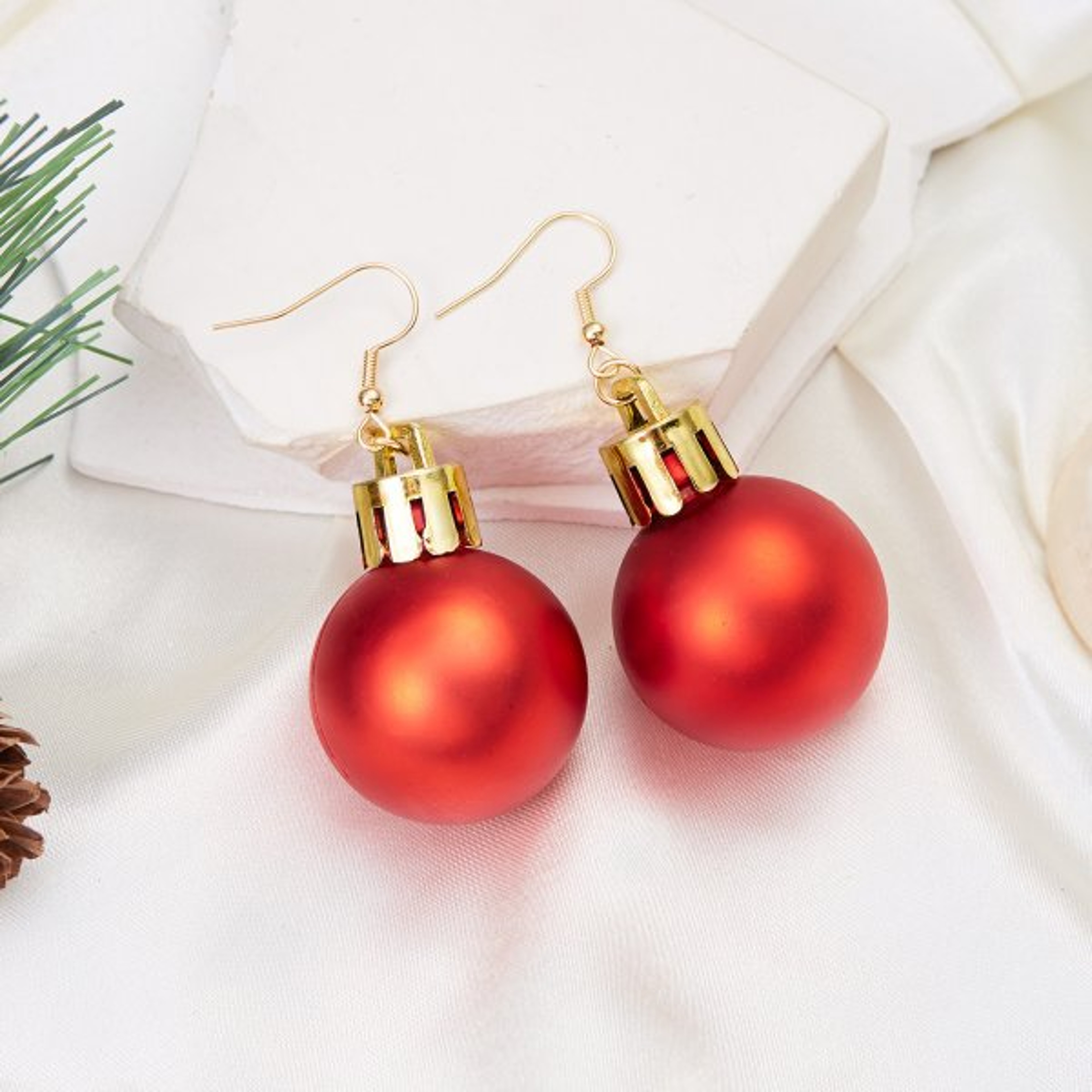 Christmas Snowflake Star Ball Shaped Bulb Earrings Hook For Women Ear Dangle Drop Xmas Fashion Party Jewelry Gift – view 9