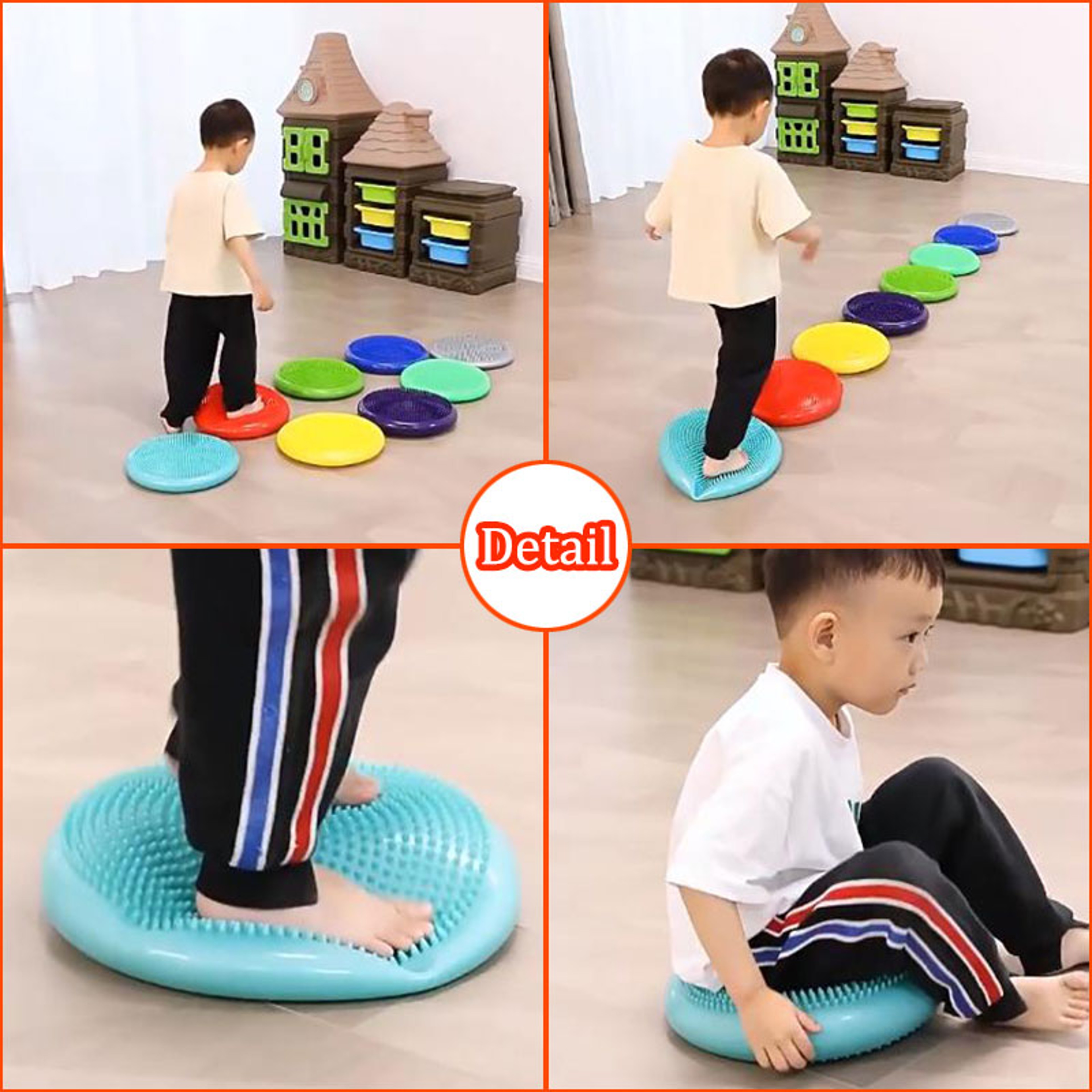 PVC Balance Stone, Montessori Children Toys, Inflatable Cushion, Tactile Sensing, Sensory Integration, Social Party Game – view 3