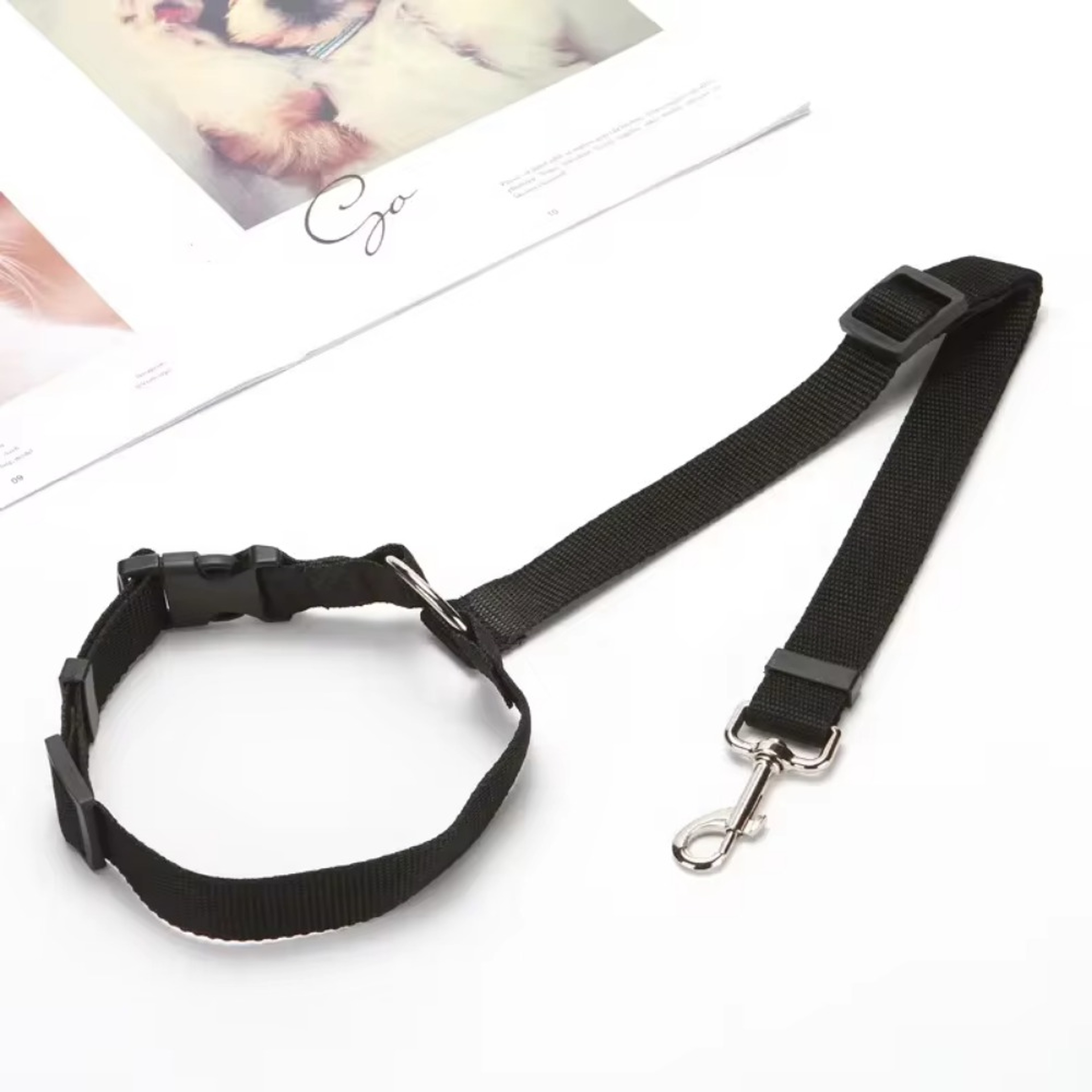 Adjustable Dogs Harness Collar, Solid Color Two in One Pet Car Seat Belt, Backseat Safety Belt, Nylon Lead Leash, Pet – view 8