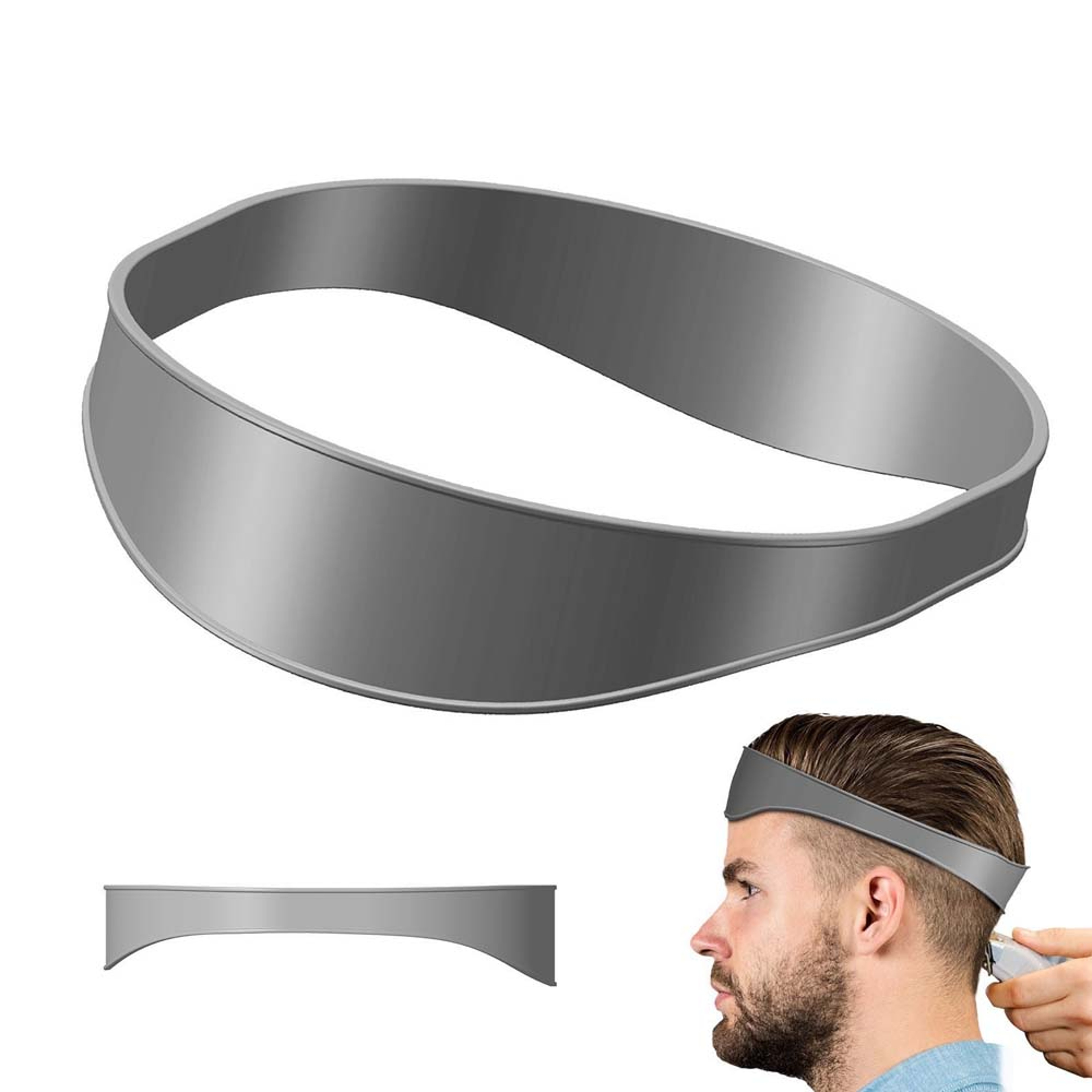 Silicone Neckline Shaving Template, DIY Home Haircuts Curved Headband, Hair Styling Tool and Cutting Guide – view 10