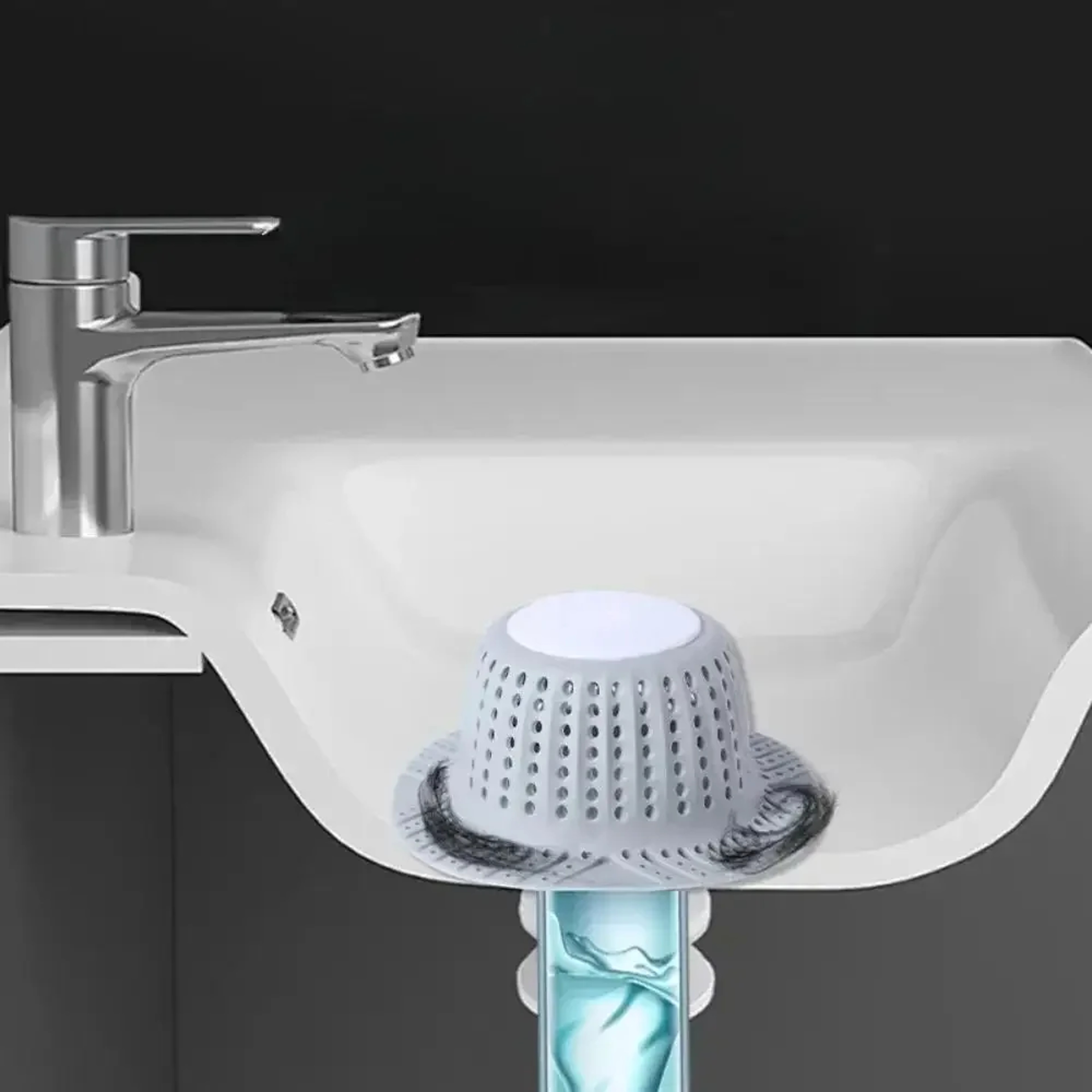 Collapsible Drain Protector, New Bathtub Drain Hair Catcher, Shower Bathtub Tub Bathroom Sink Pop Up and Regular Drain – view 1