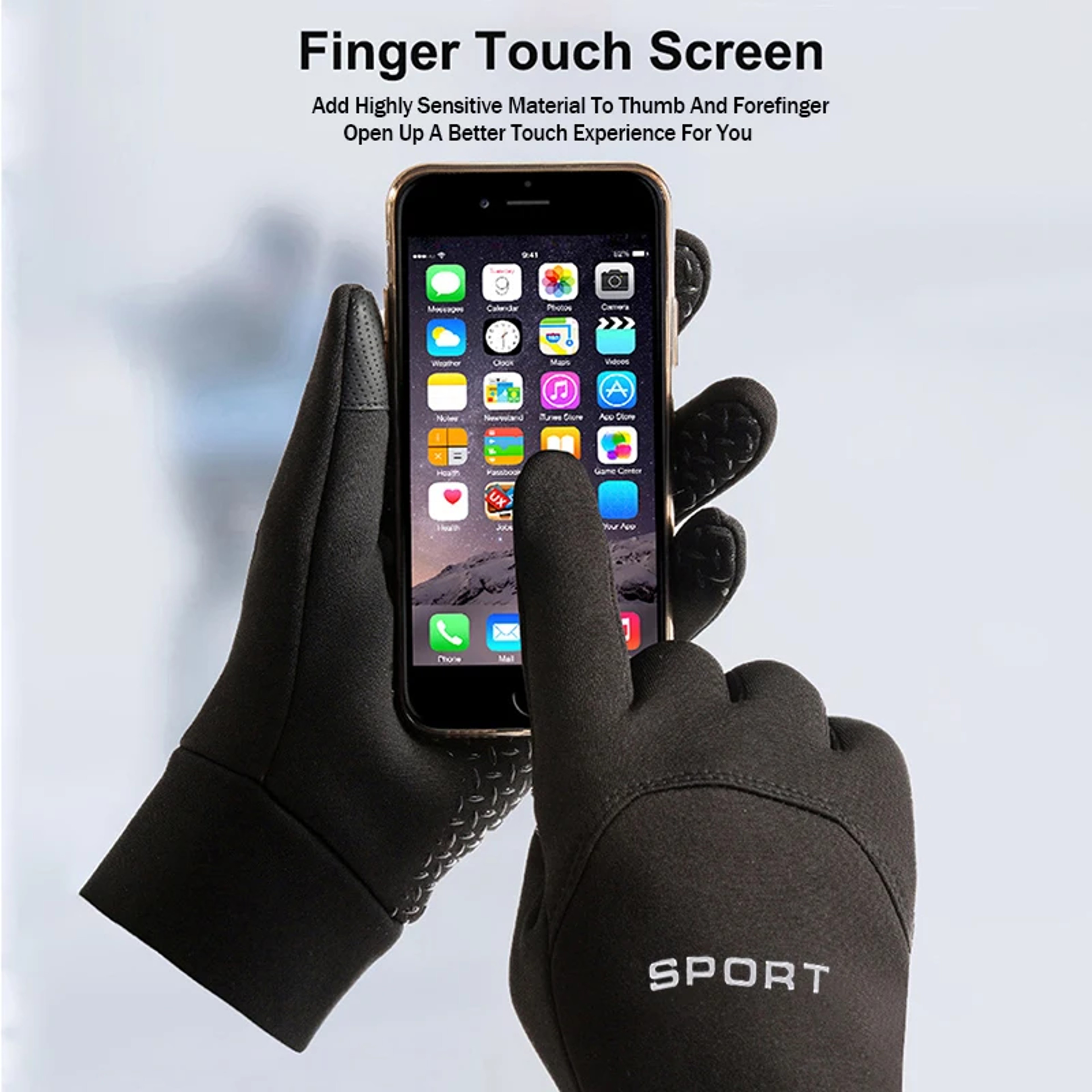 Touch Screen Winter Warm Gloves, Cold-proof Cycling Gloves, Men's Women's Running Hiking Skiing Gloves – view 3