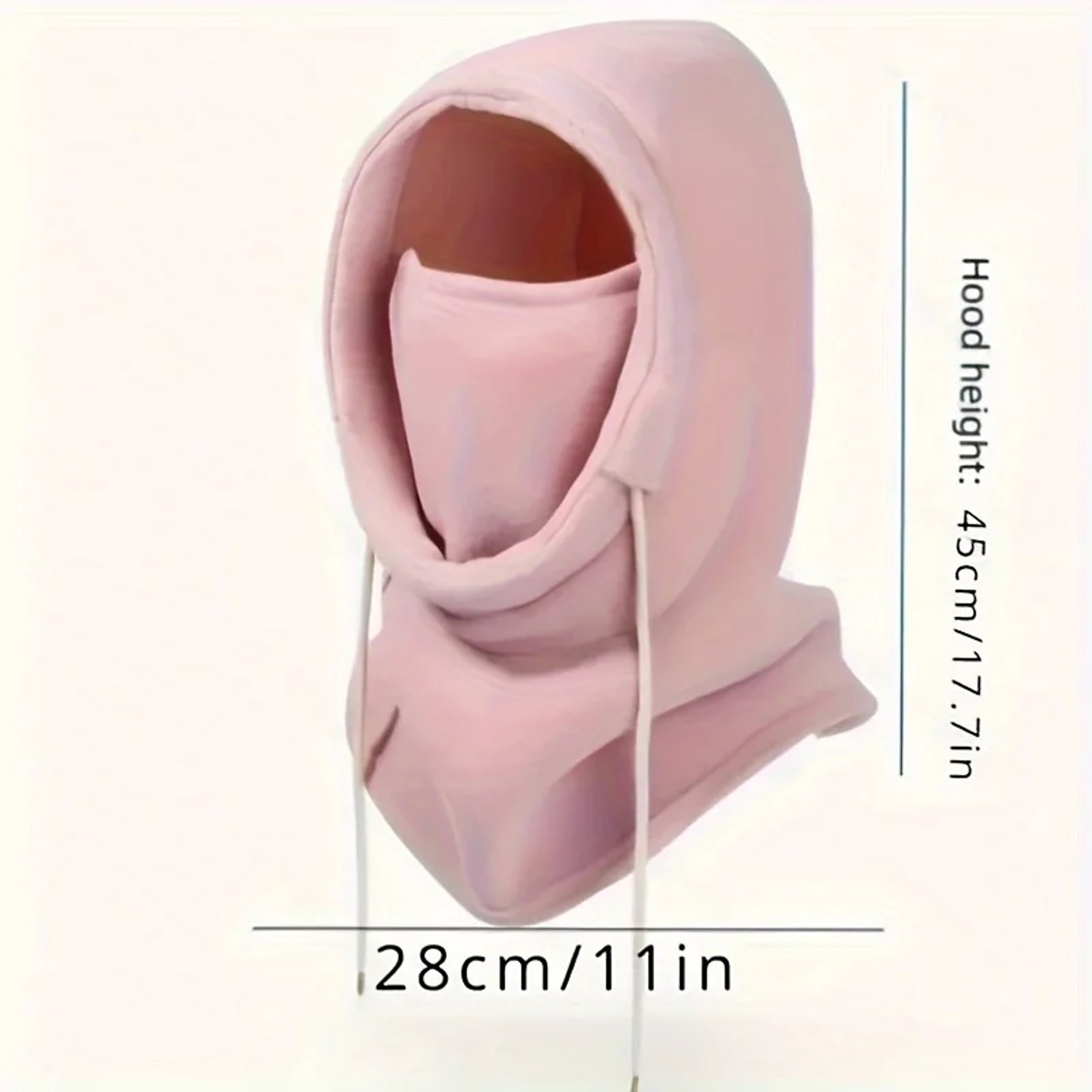 Windproof Mask with Drawstring, Unisex Winter Balaclava Knit Hood, Warm Knitted Cap for Motorcycle Riding, Cold Weather – view 6