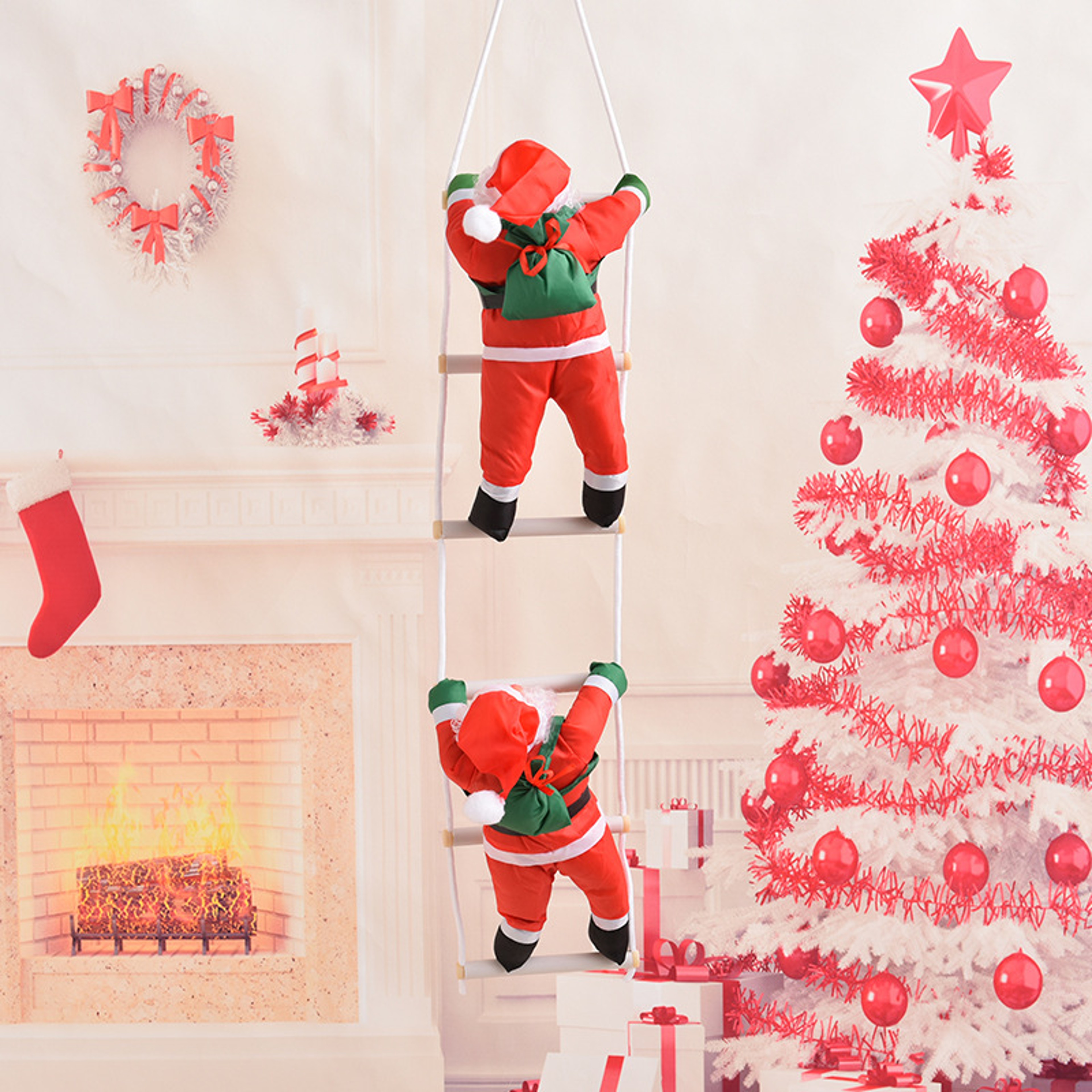 Doll Christmas Tree Hanging Decoration, Christmas Santa Claus Climbing Ladder, Indoor Door Wall Christmas Pendant – view 9
