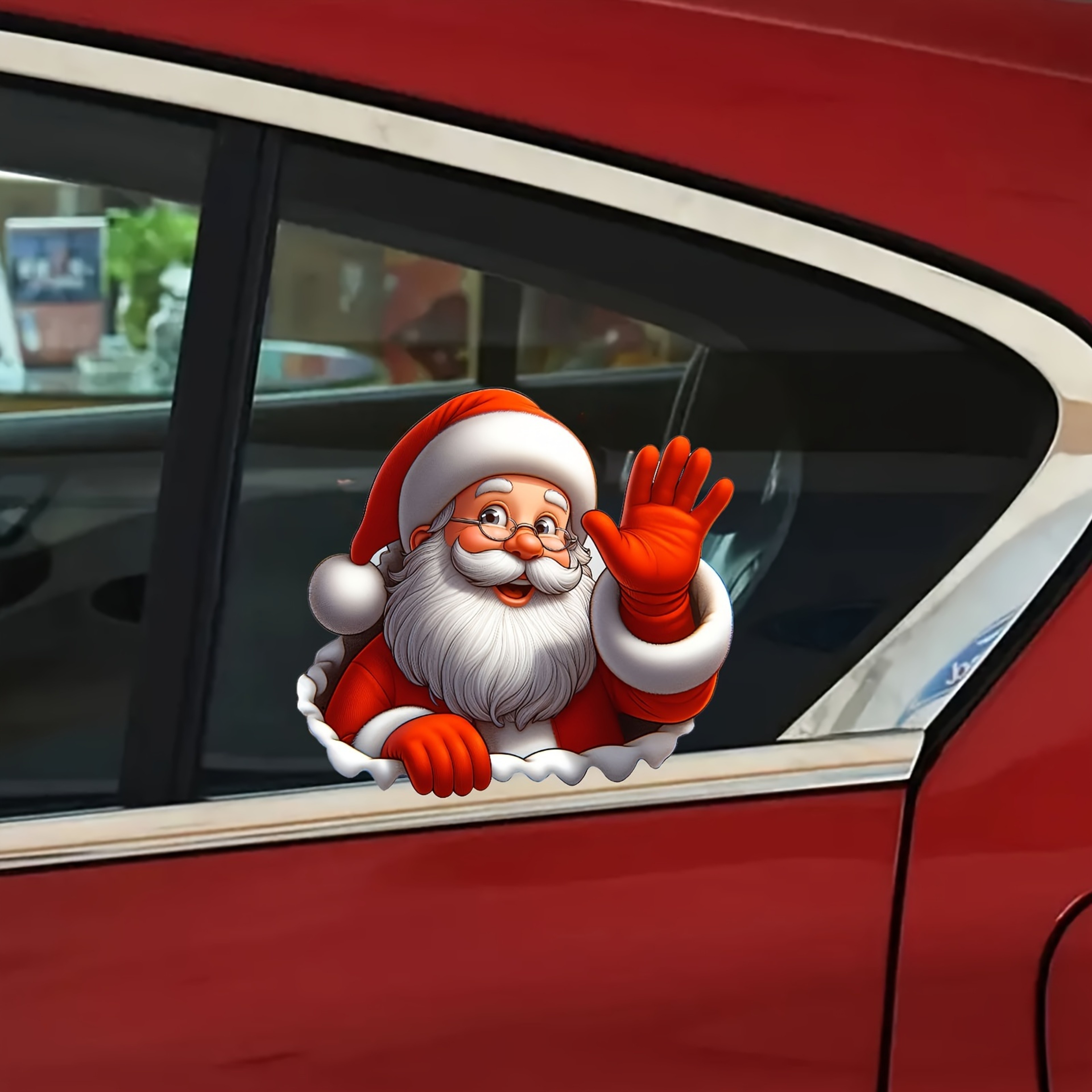 Santa Claus Waving Sticker Selfadhesive Decorative Christmas Vinyl For Car And Window 0