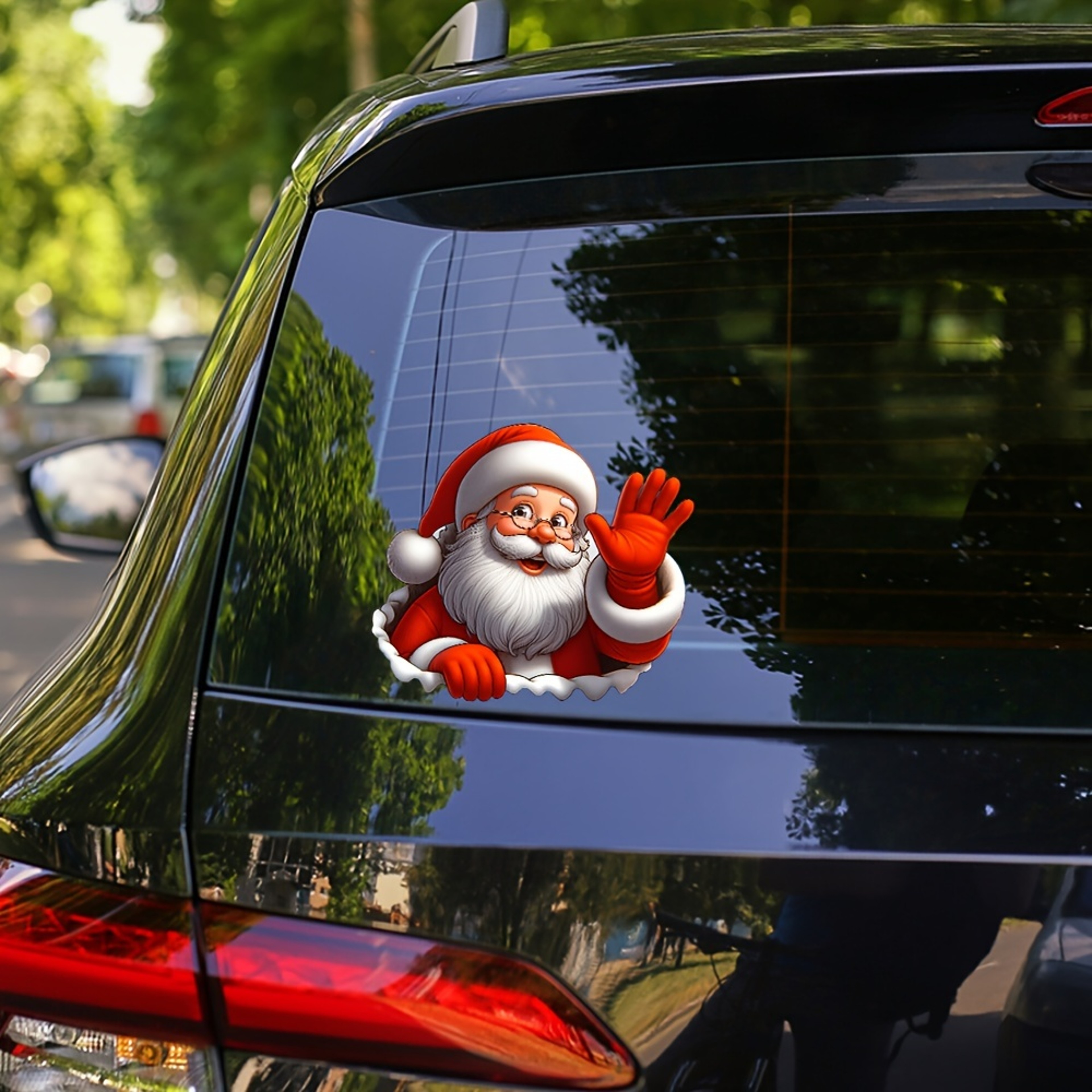Santa Claus Waving Sticker Selfadhesive Decorative Christmas Vinyl For Car And Window 3
