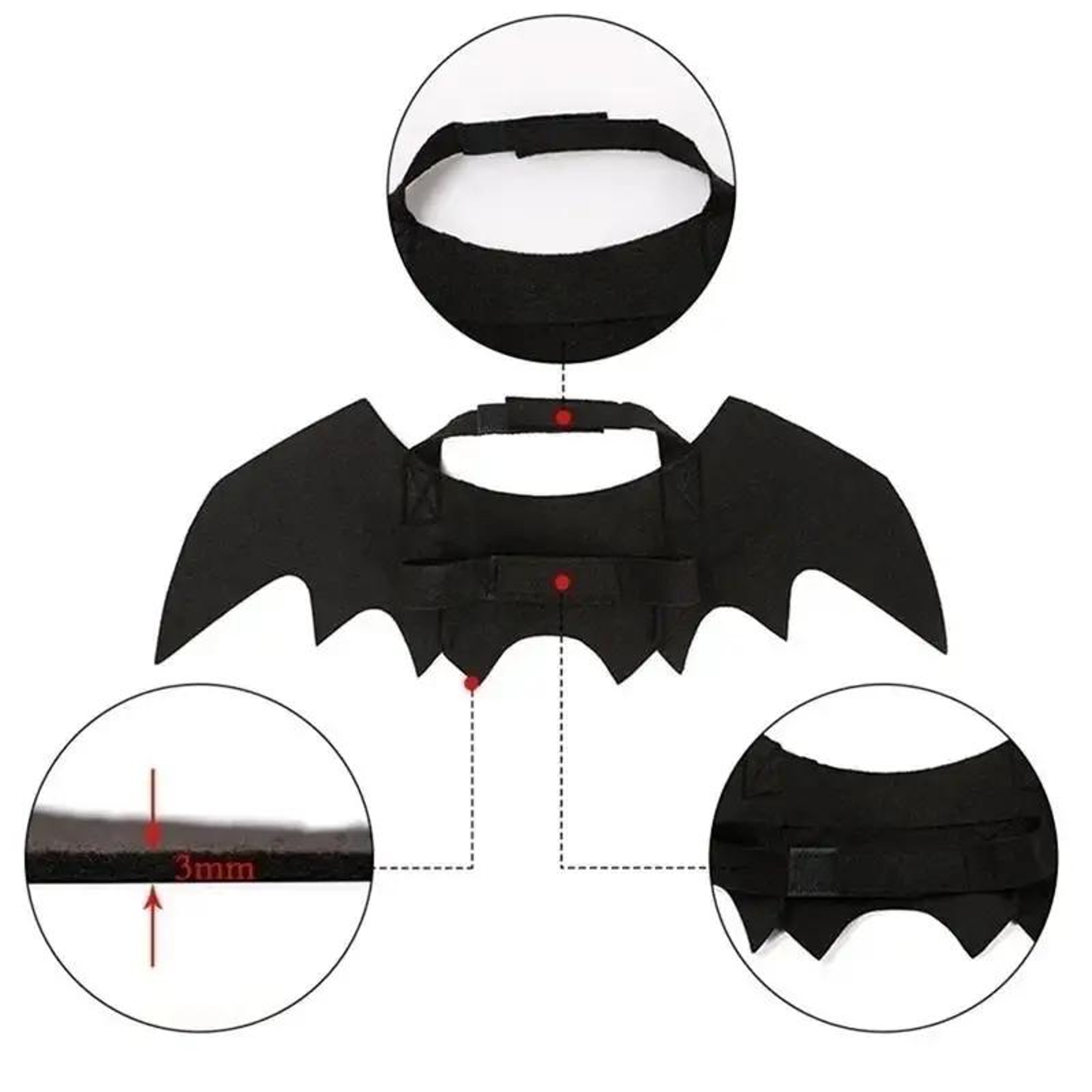 Wholesale Cute Cat Cosplay Costume Black Bat Wings Safety Belt Role Playing Pet Cat Dog Halloween Party Decoration Supplies – view 5